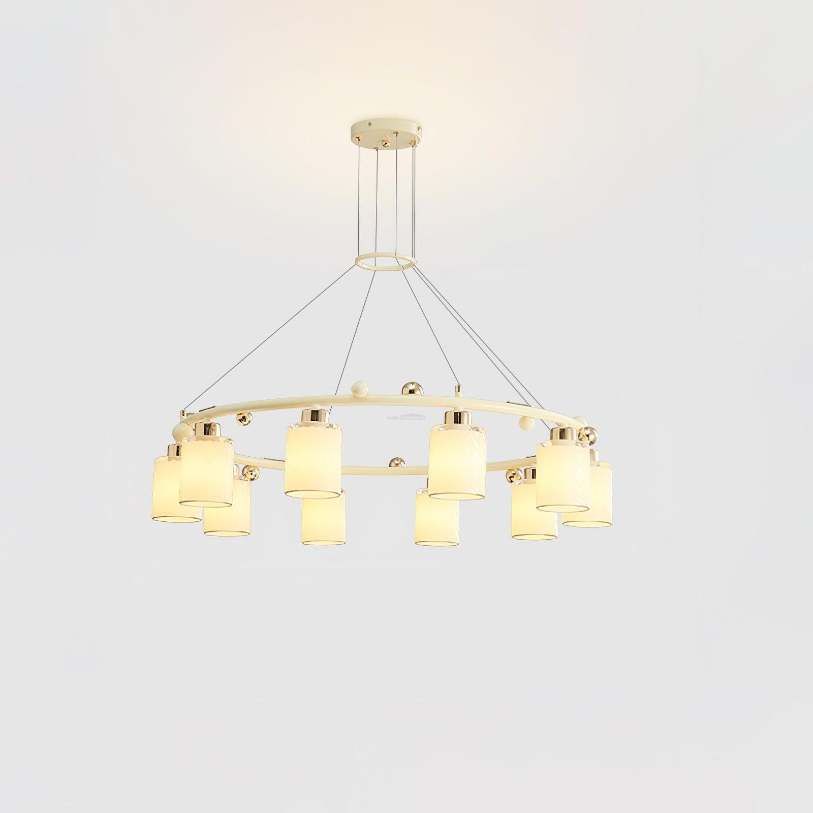Round Glass Cup Chandelier - Cylinder-1-Luxehomezone