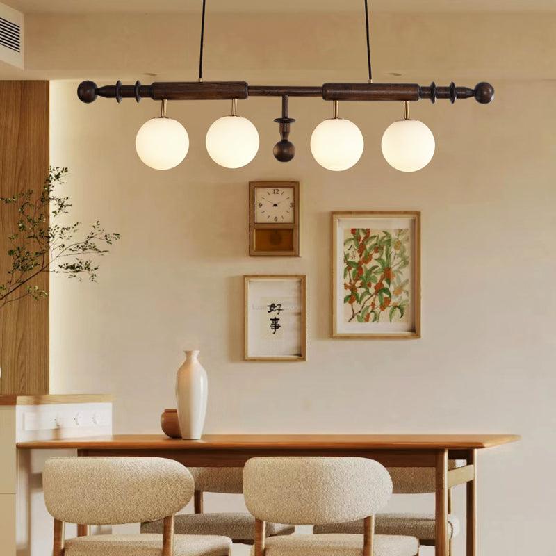 Roman Column Linear Chandelier - Wood-1-Luxehomezone