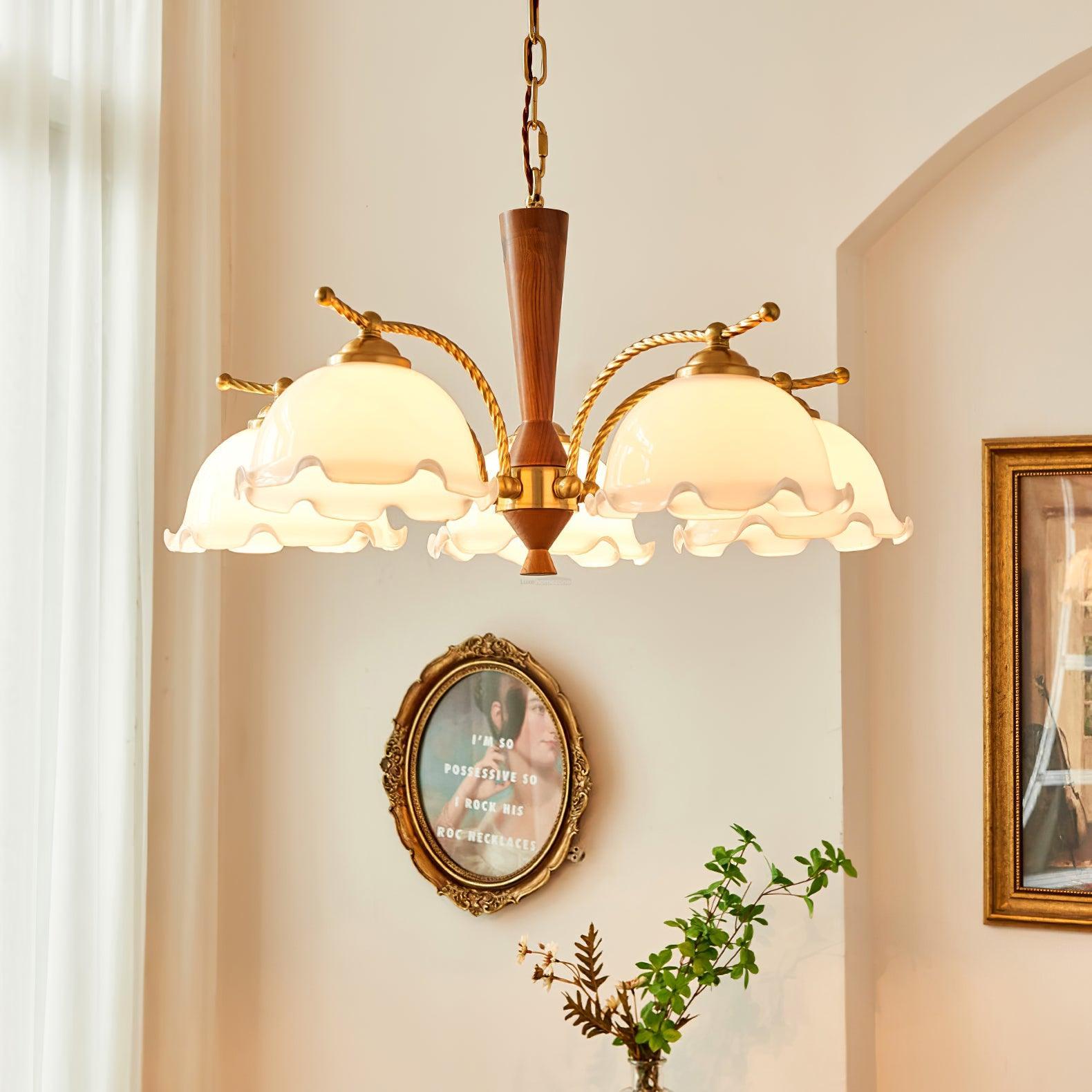 Milky Flower Chandelier ∅ 27.6″ - Zahara-1-Luxehomezone