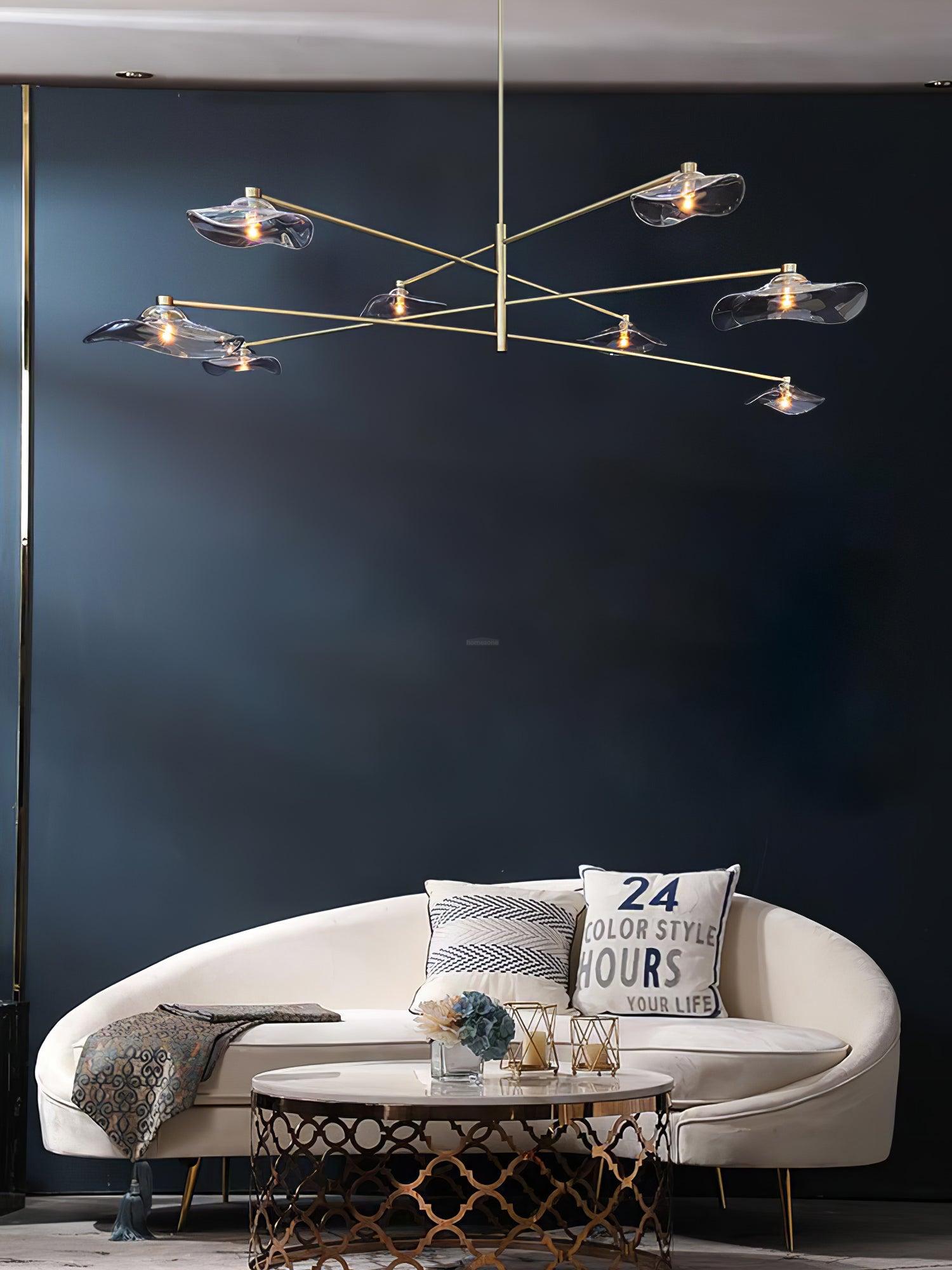 Lotus Leaves Glass Chandelier 39.4''/47.2'' - Lotus Leaf-1-Luxehomezone