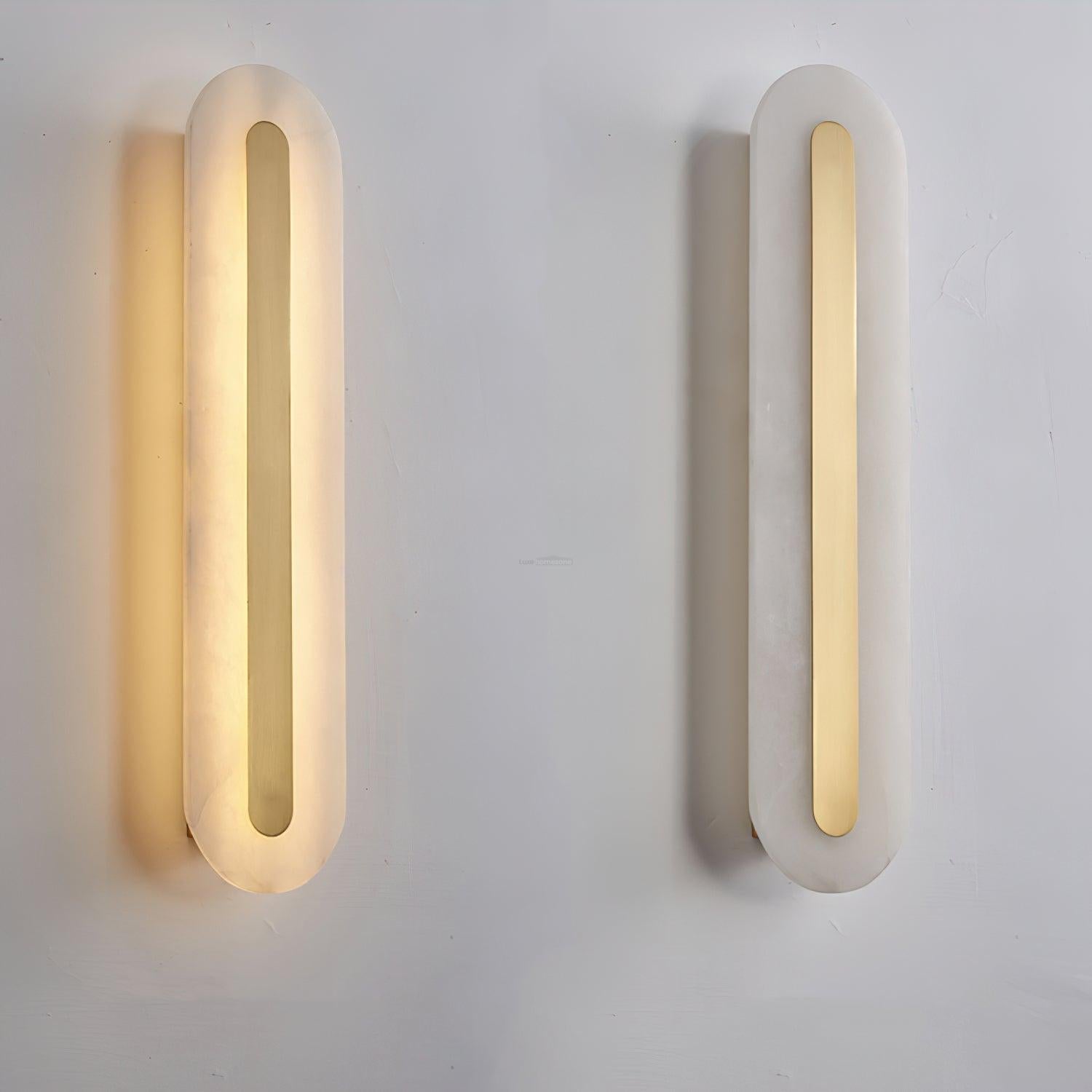 Alabaster Rounded Wall Sconce - Alabaster, Alabaster Wall Lamp-1-Luxehomezone