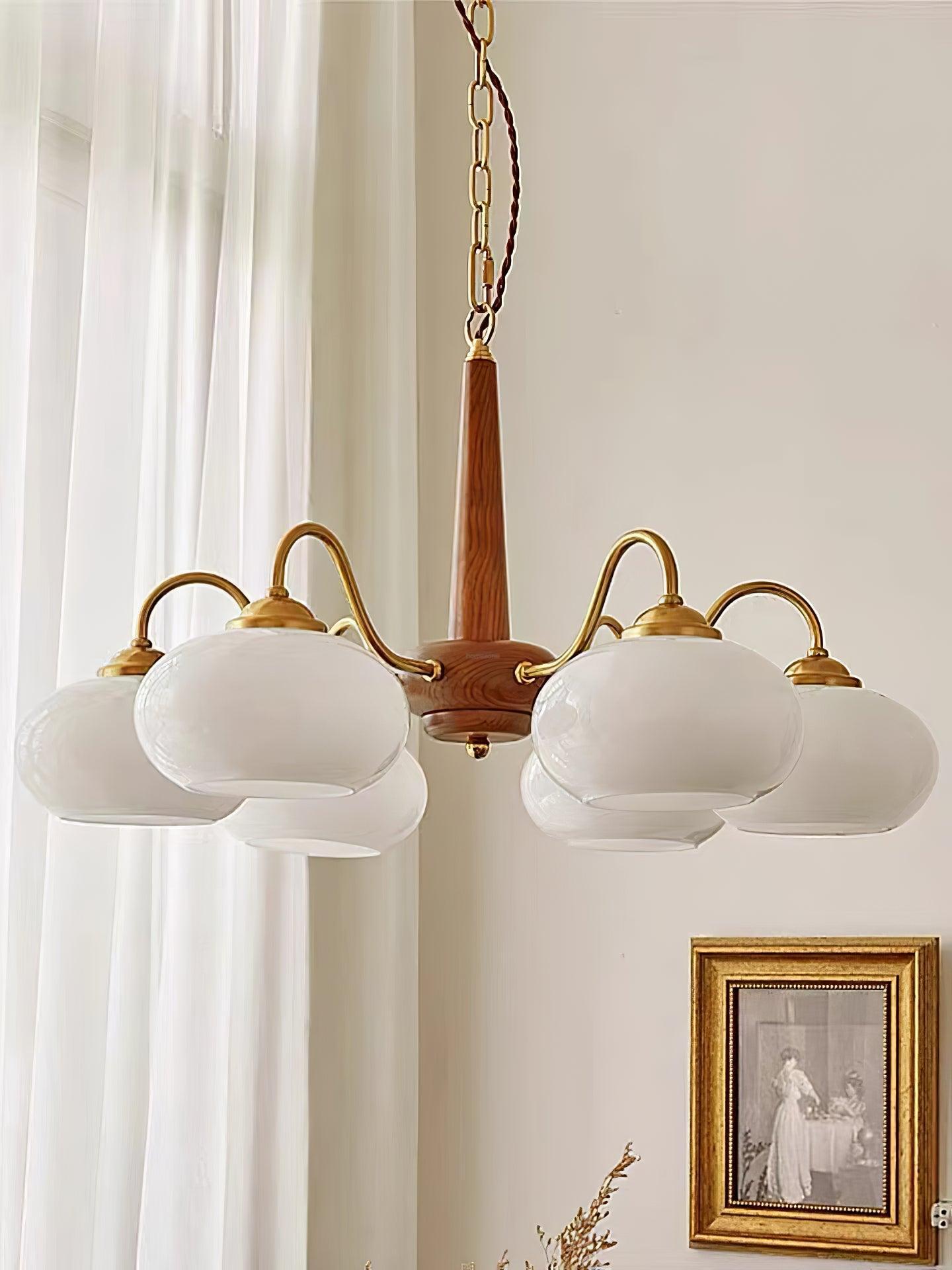 Persimmon Chandelier with 3/4/6 heads - Glass Chandelier, Persimmon-1-Luxehomezone