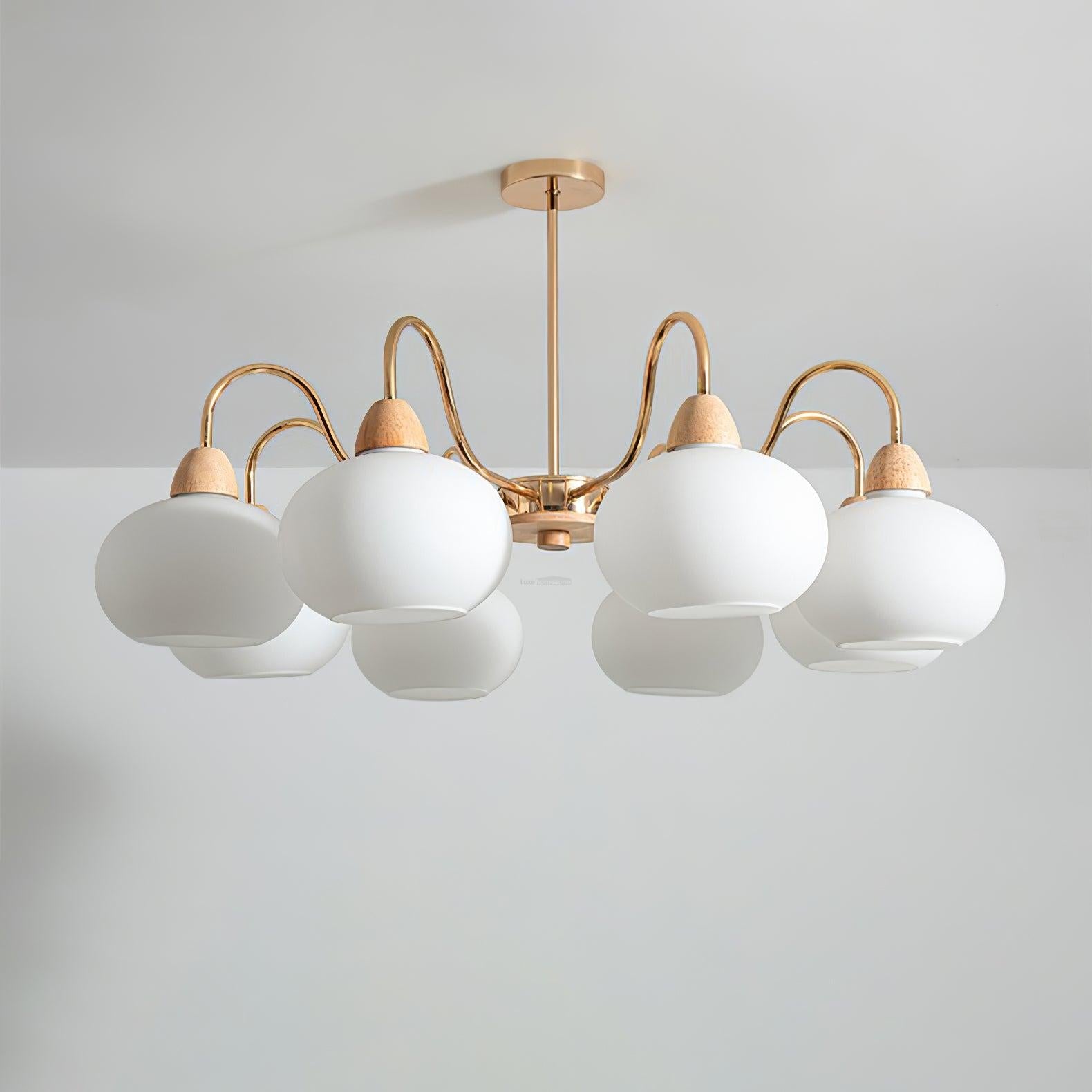 Glass Persimmon Chandelier with 3/5/6/8 heads - Glass Chandelier, Persimmon-1-Luxehomezone
