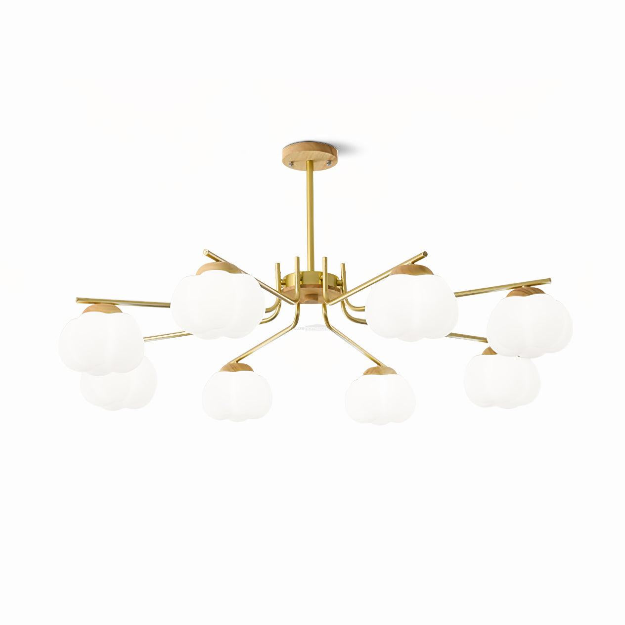 Plastic Cotton Balls Chandelier with 5/8 heads - Zahara-1-Luxehomezone