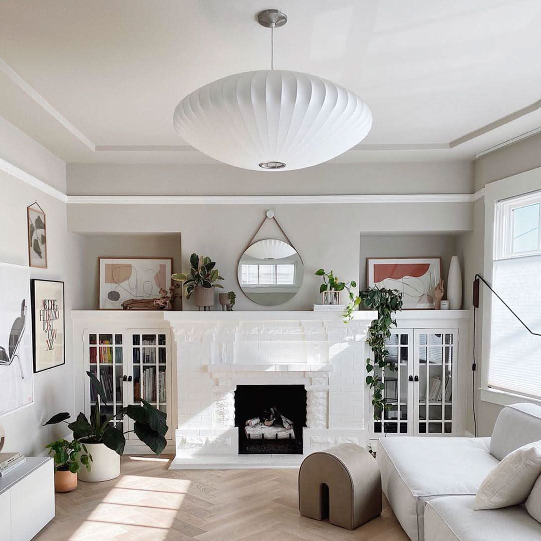 Bubble Pendant Light with Artificial Silk Lampshade - Luxehomezone