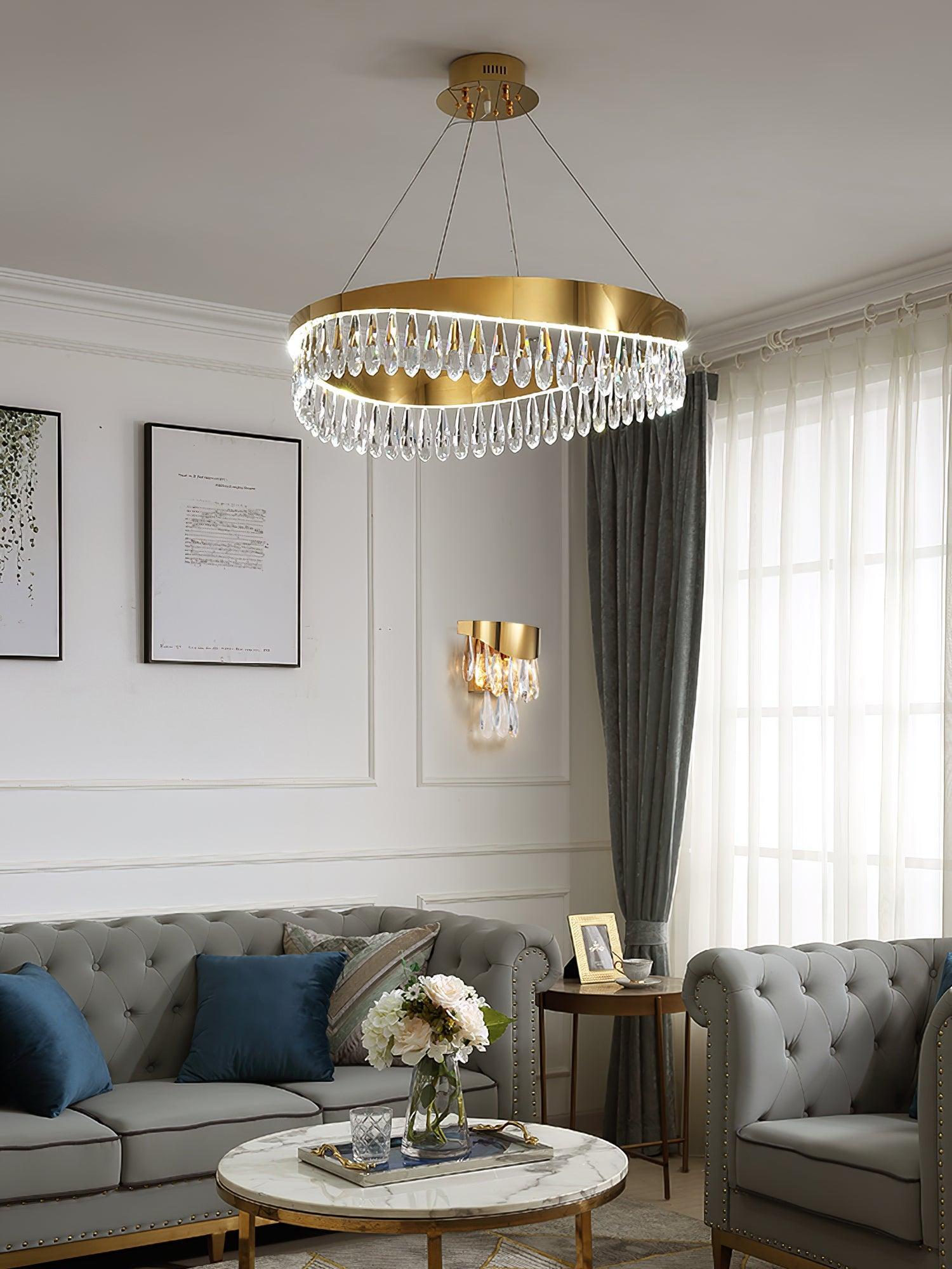 Crystal Sticks Round Chandelier - Luxehomezone