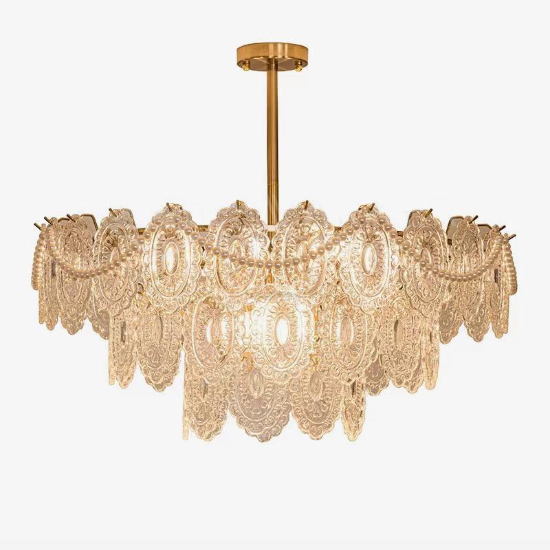 Wave Pearl Style Chandelier - Cylinder-1-Luxehomezone