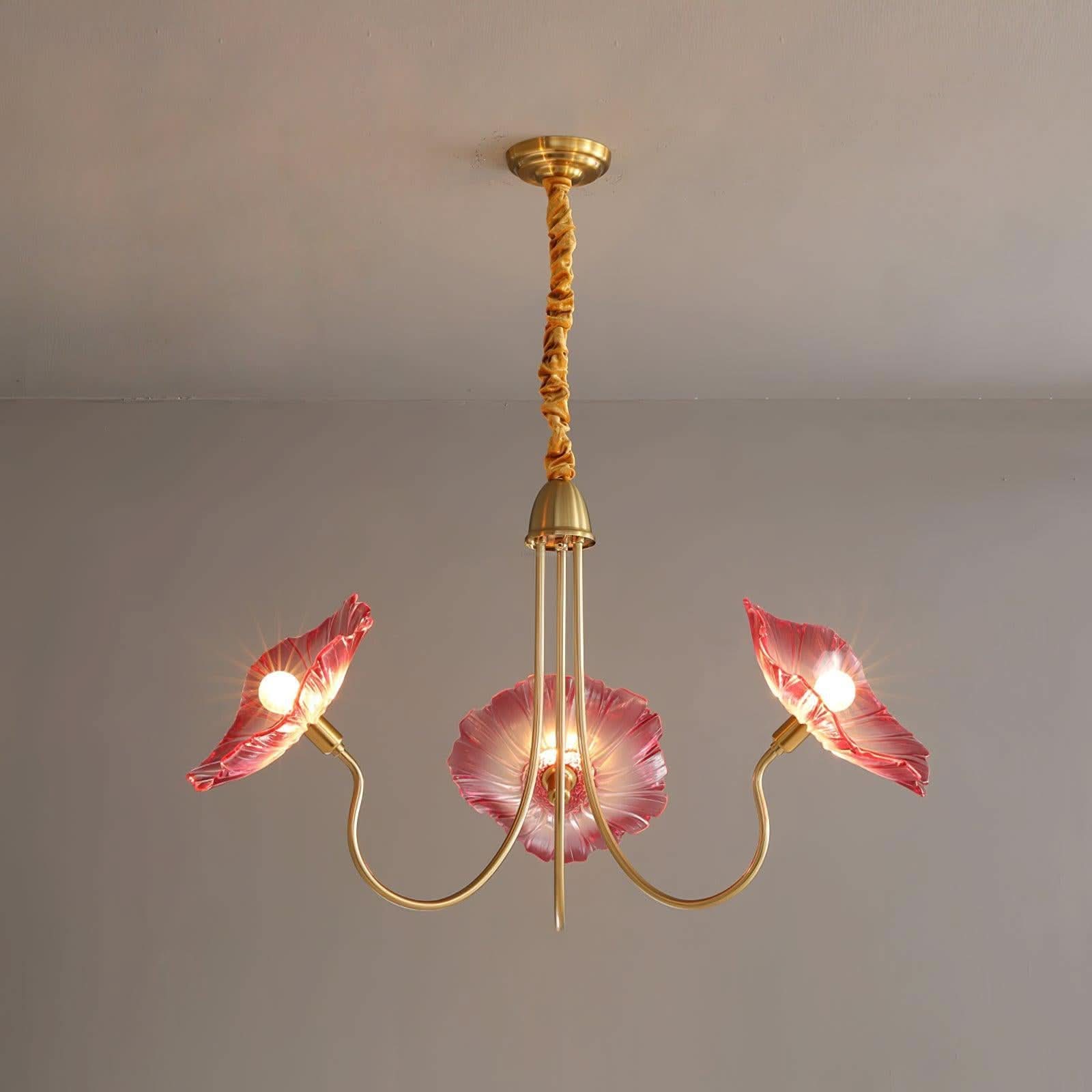 Lotus Leaf Glass Chandelier ∅ 35.4″ - Luxehomezone
