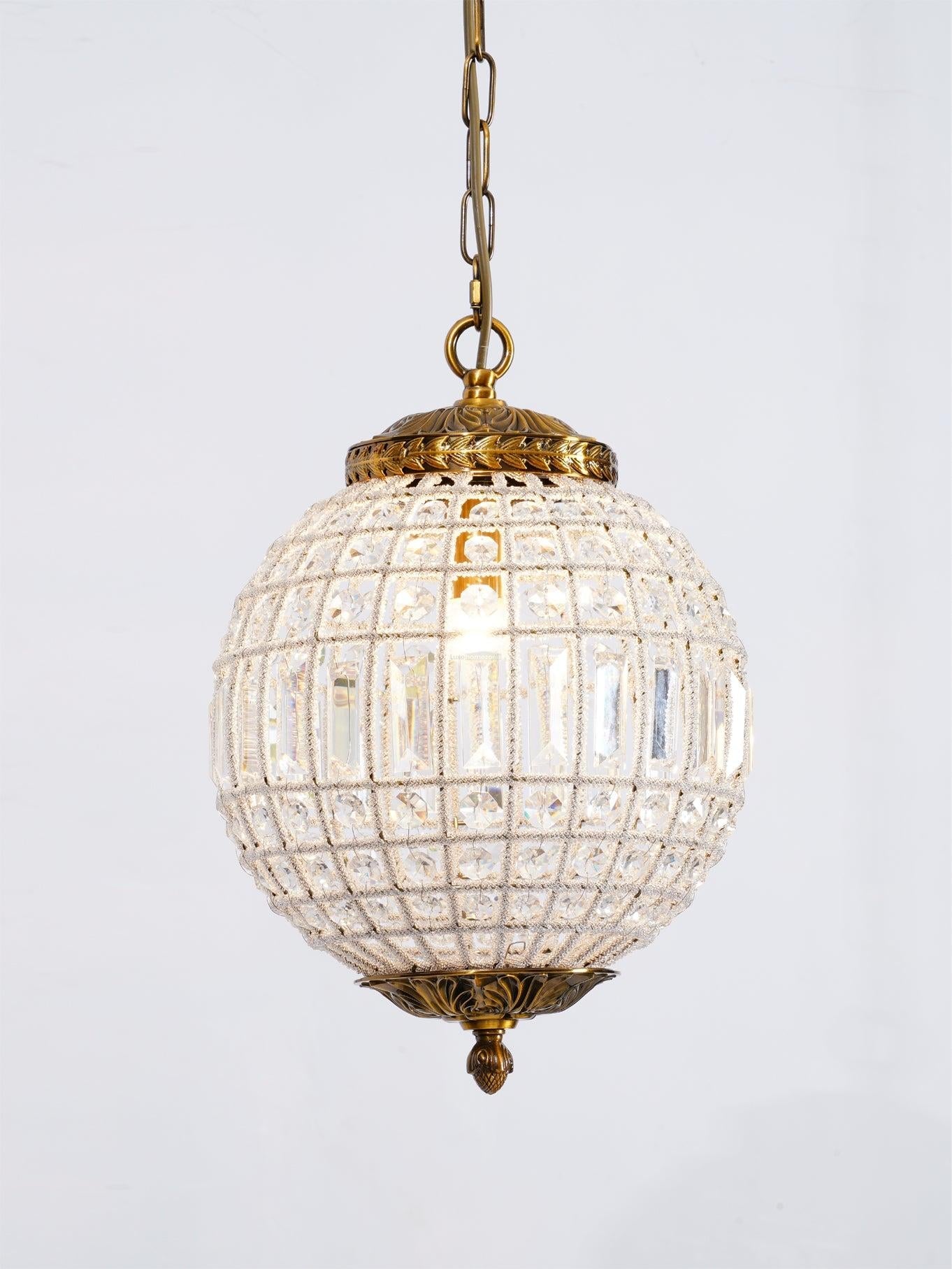 Traditional Globe Chandelier - Classic, Crystals-1-Luxehomezone