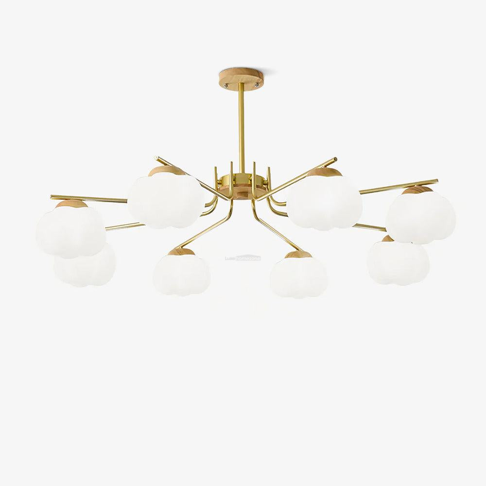 Plastic Cotton Balls Chandelier with 5/8 heads - Zahara-1-Luxehomezone