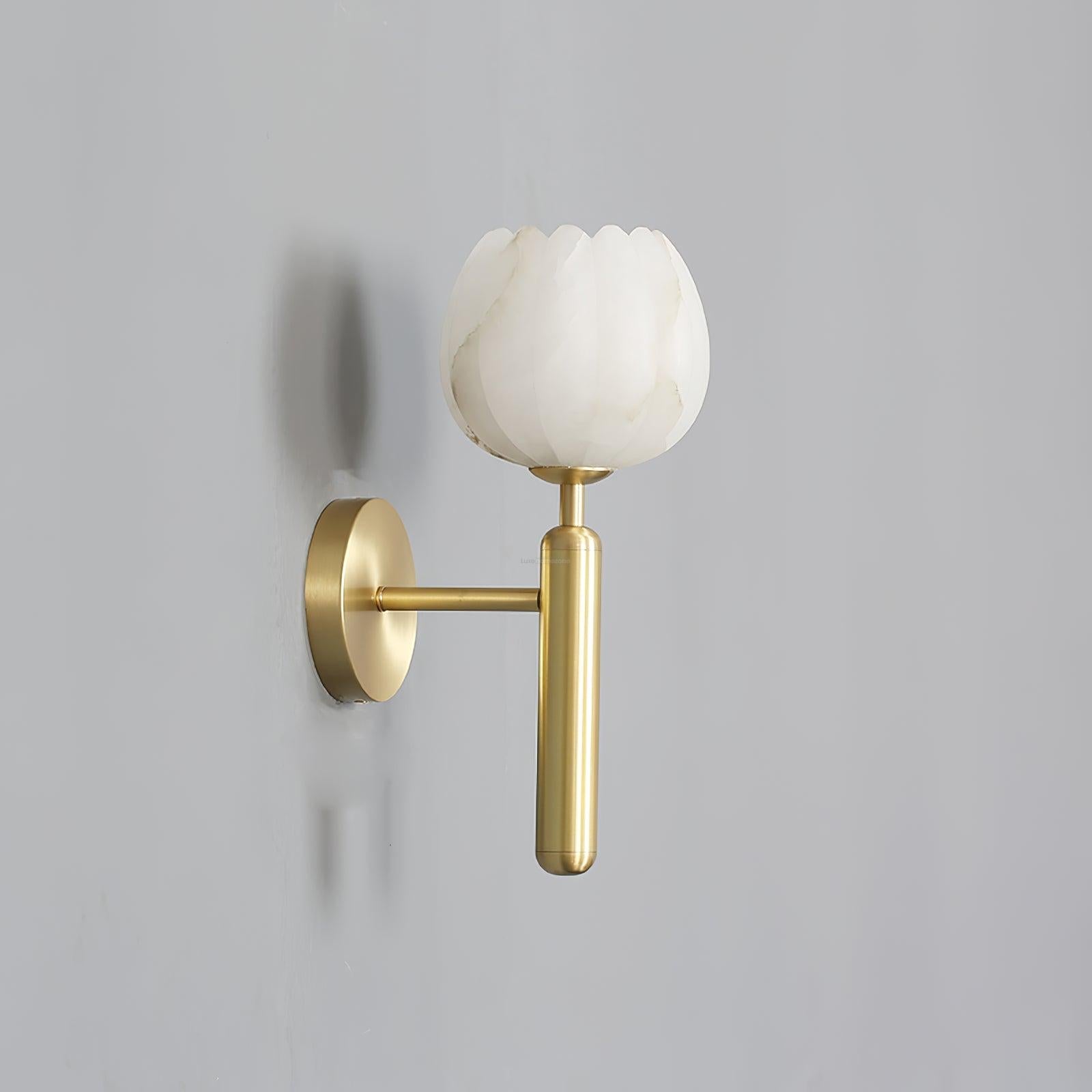 Mian Wall Sconce Alabaster - Alabaster, Alabaster Wall Lamp-1-Luxehomezone