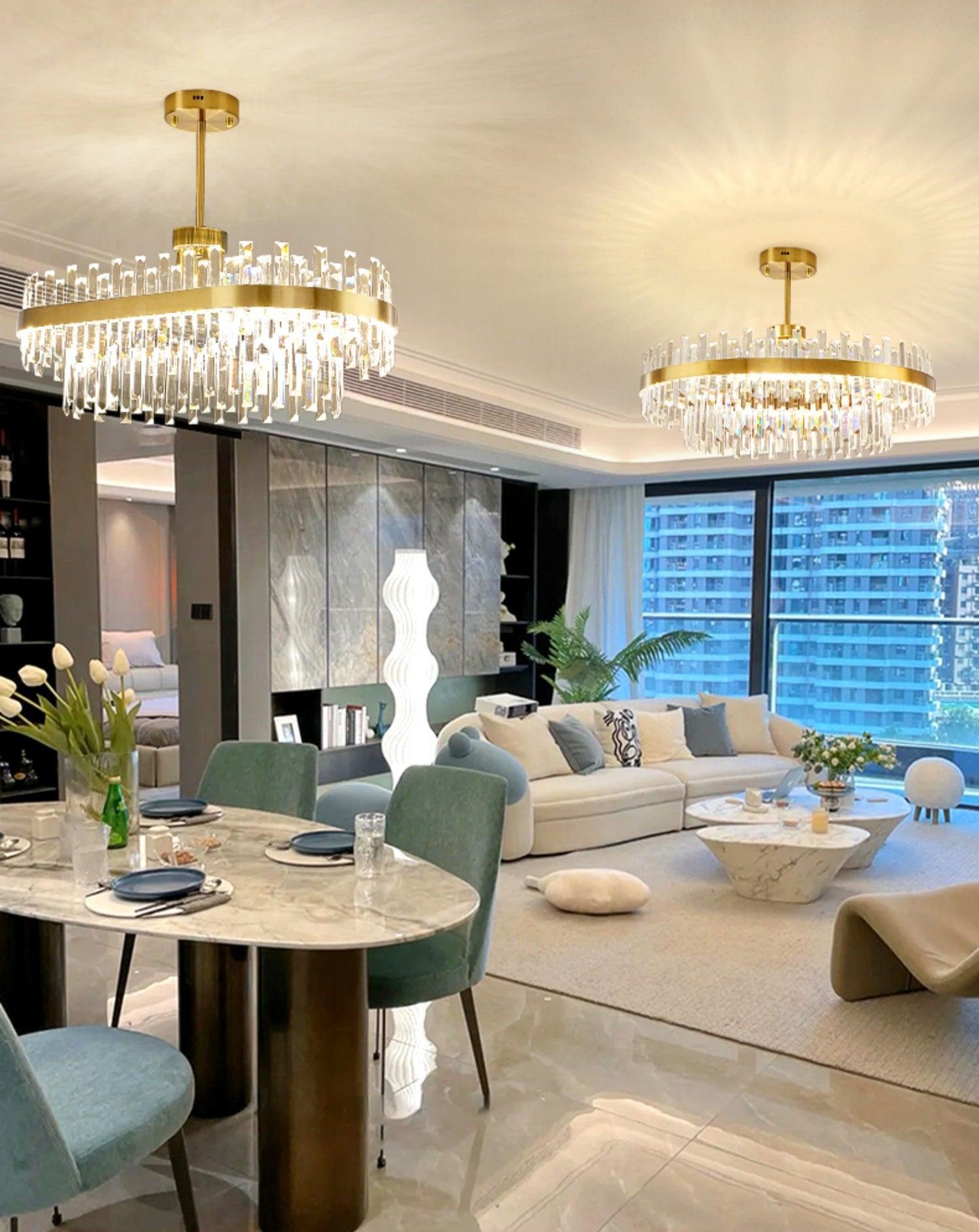 Drum Glass Chandelier  ∅ 23.6″~39.4'' - Luxehomezone