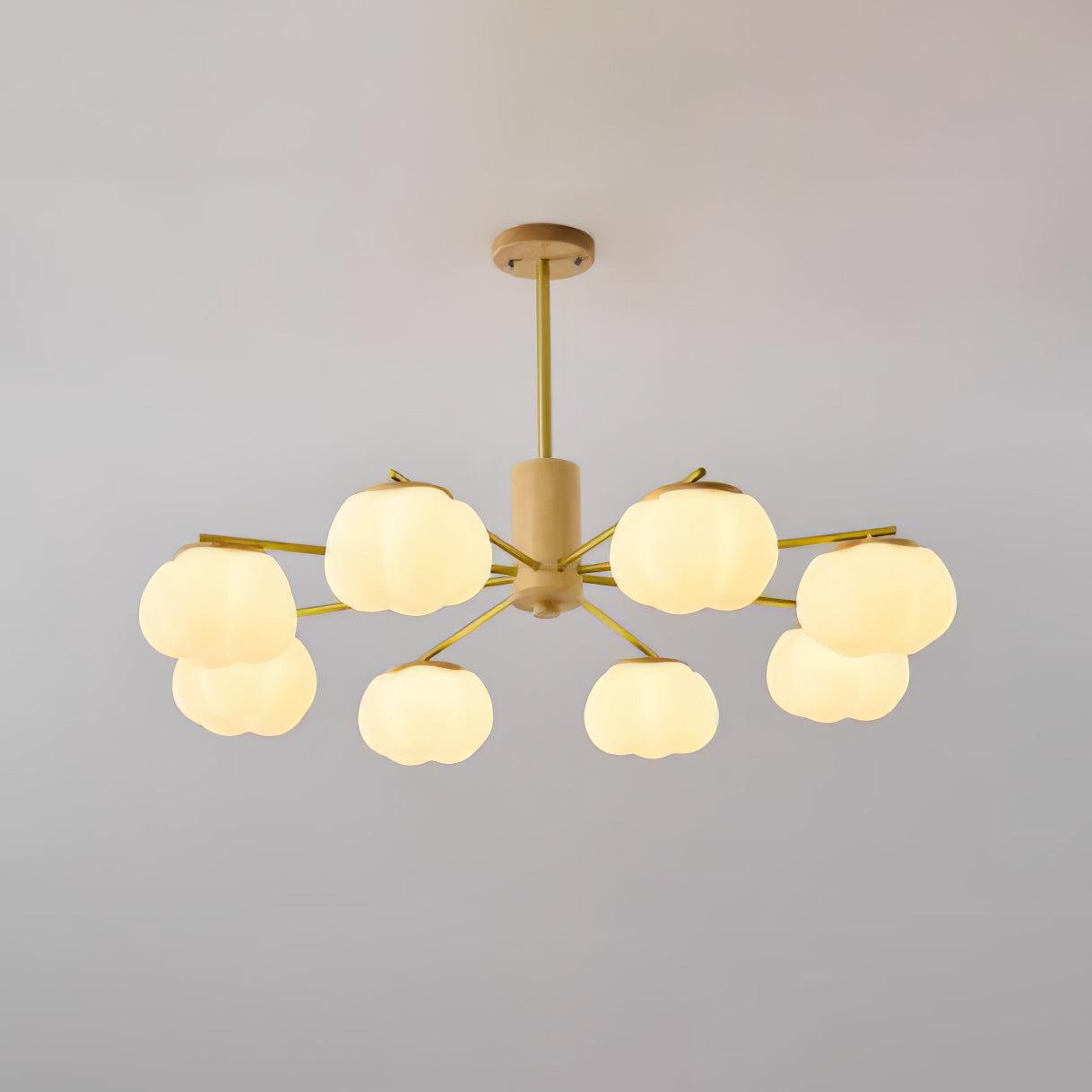 Wooden Cotton Balls Chandelier with 5/8 lamps - Zahara-1-Luxehomezone
