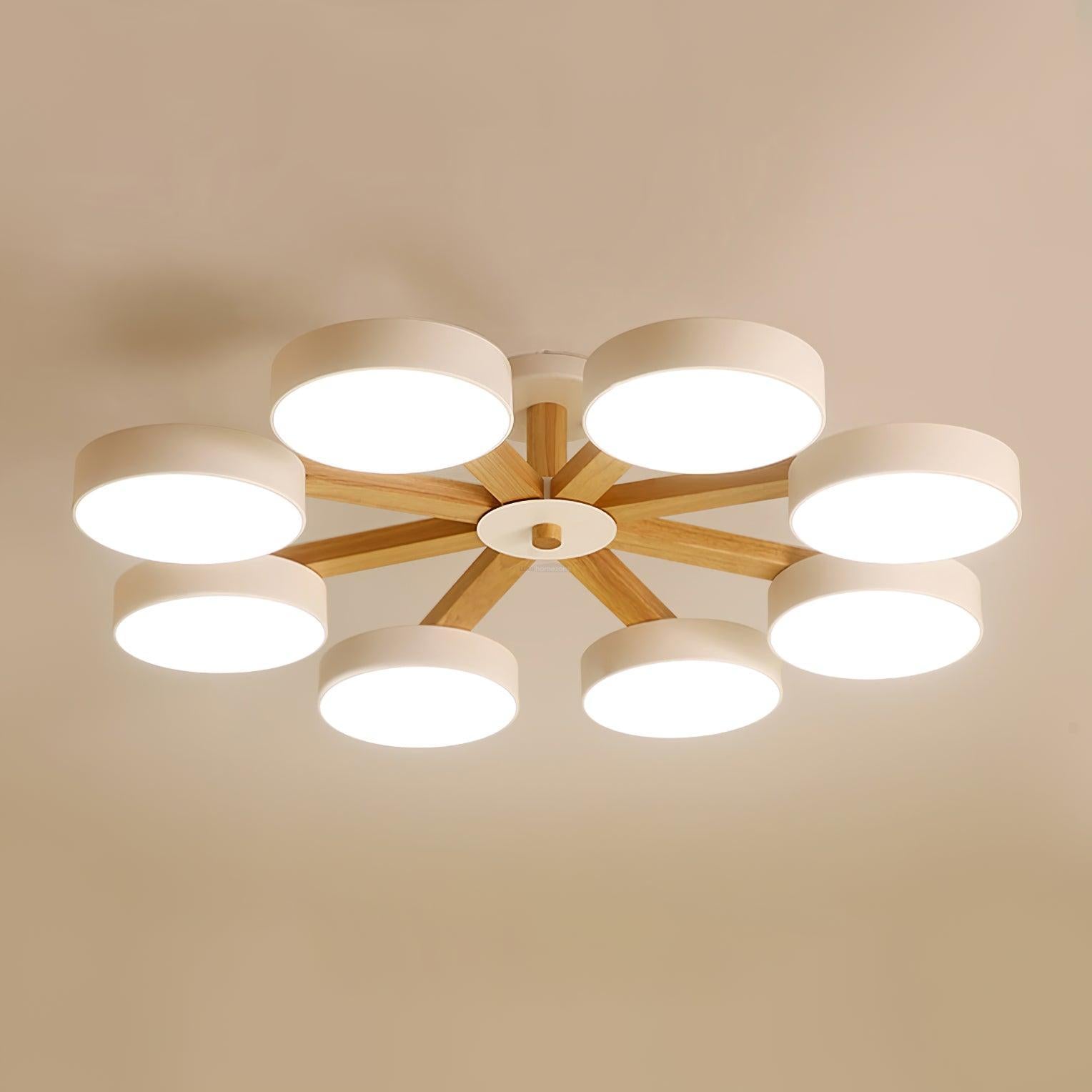 Modern Multi Stem Chandelier with 5/6/8 heads - Wood-1-Luxehomezone