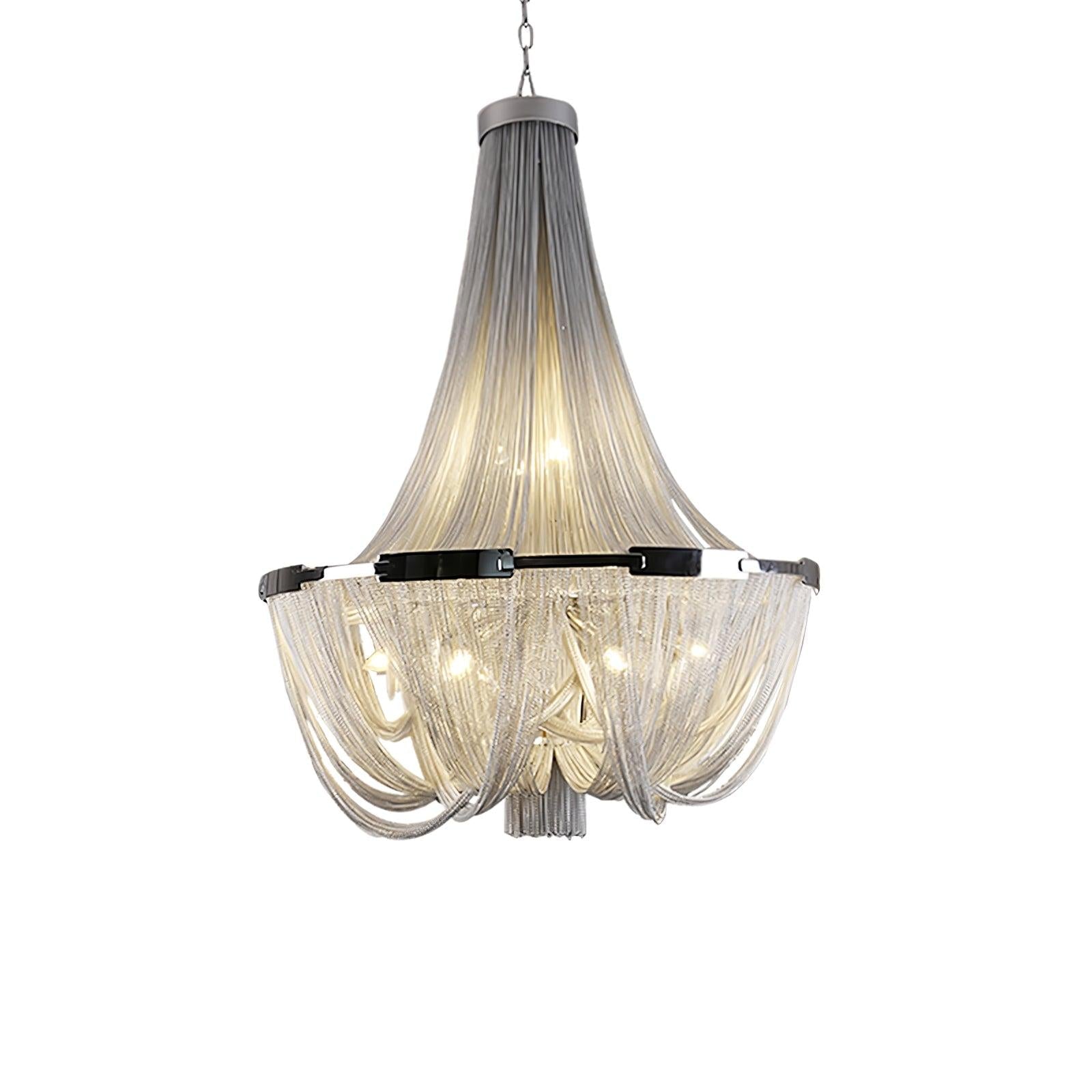 Tassel Aluminum Chain Chandelier ∅ 23.6″ - Tassel-1-Luxehomezone