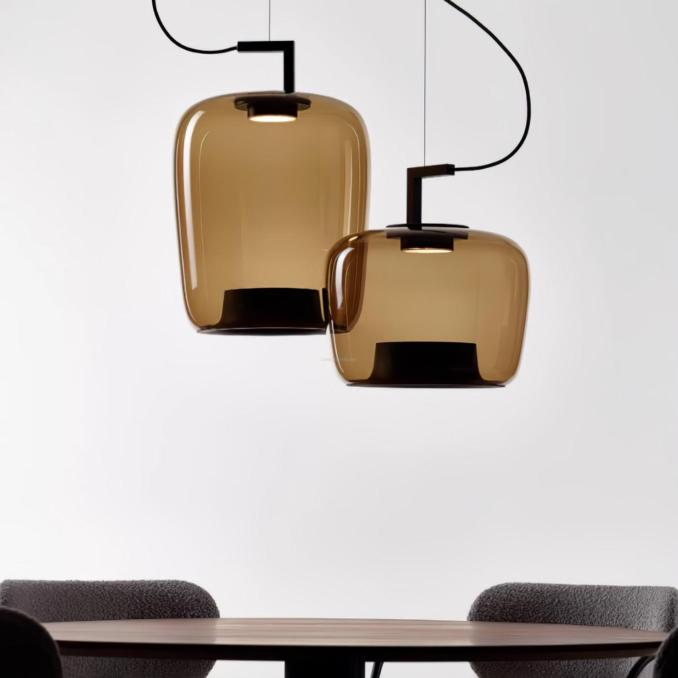 Doppelte Pendant - Art Glass-1-Luxehomezone