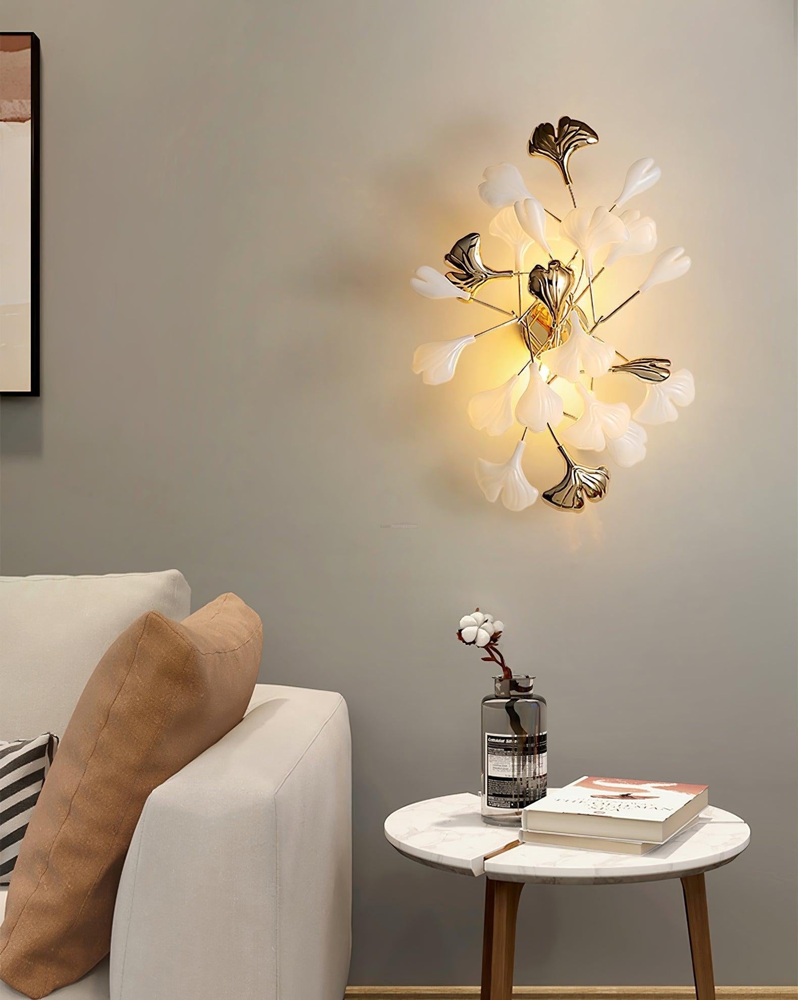 Gingko Wall Lamp with Leaves - Luxehomezone