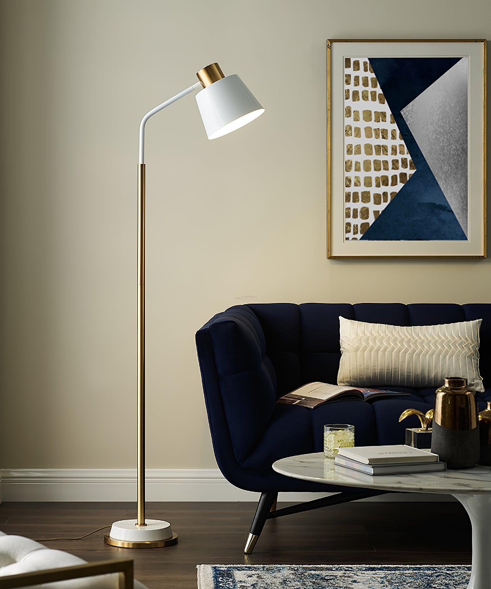 Emmental Floor Lamp ∅ 17.3″ - Gold&Black, Gold&White-1-Luxehomezone