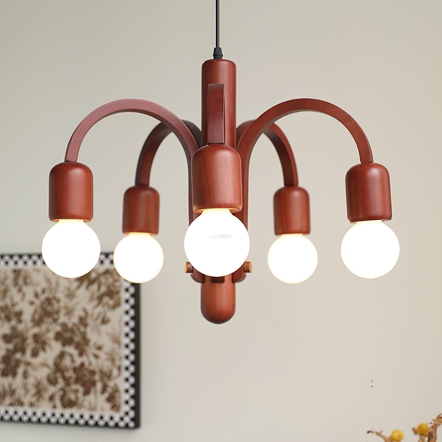 Candela Teak Chandelier Φ 19.6″ - Bend-1-Luxehomezone