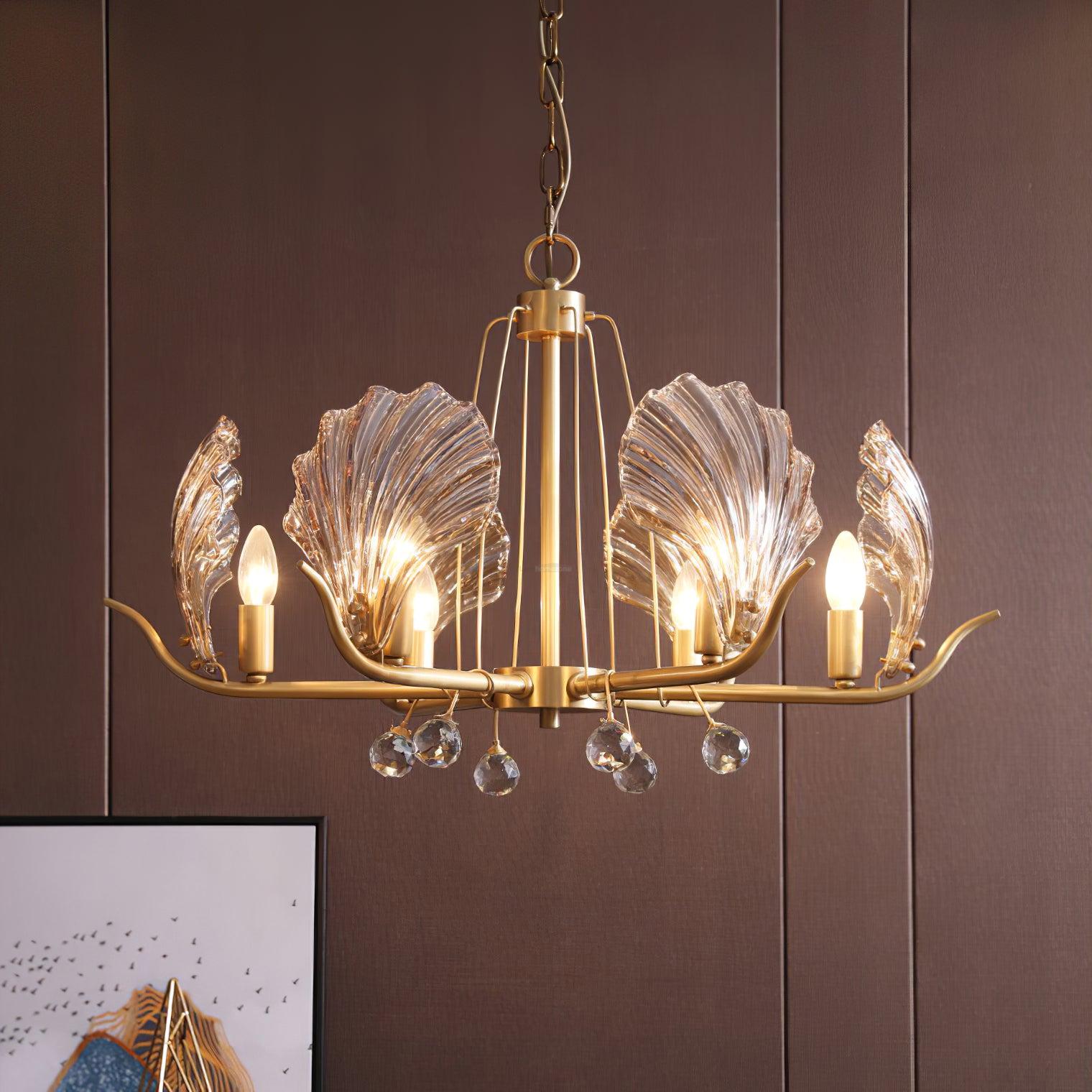 Shell Crystal Chandelier with 3/6/8 heads - Luxehomezone