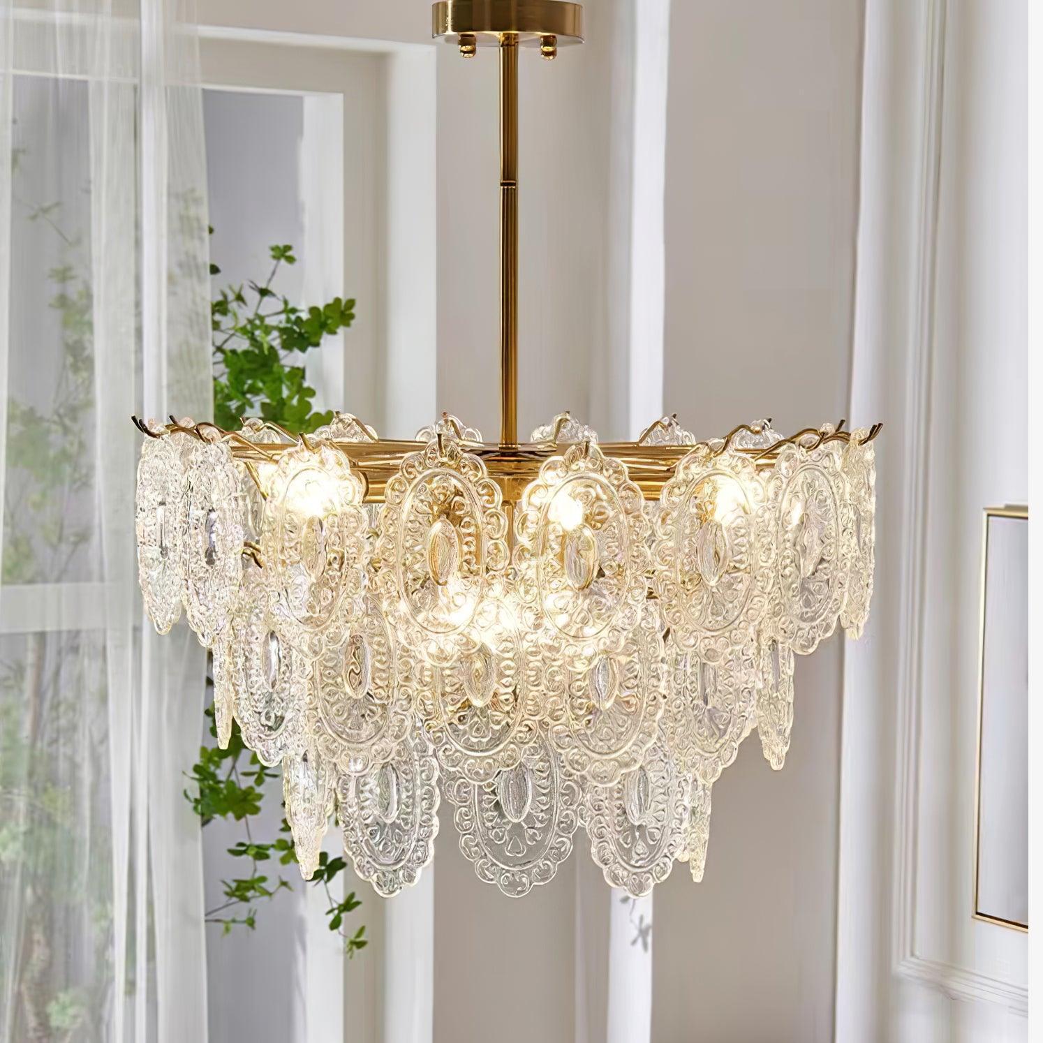 Wave Glass Style Chandelier - Cylinder-1-Luxehomezone