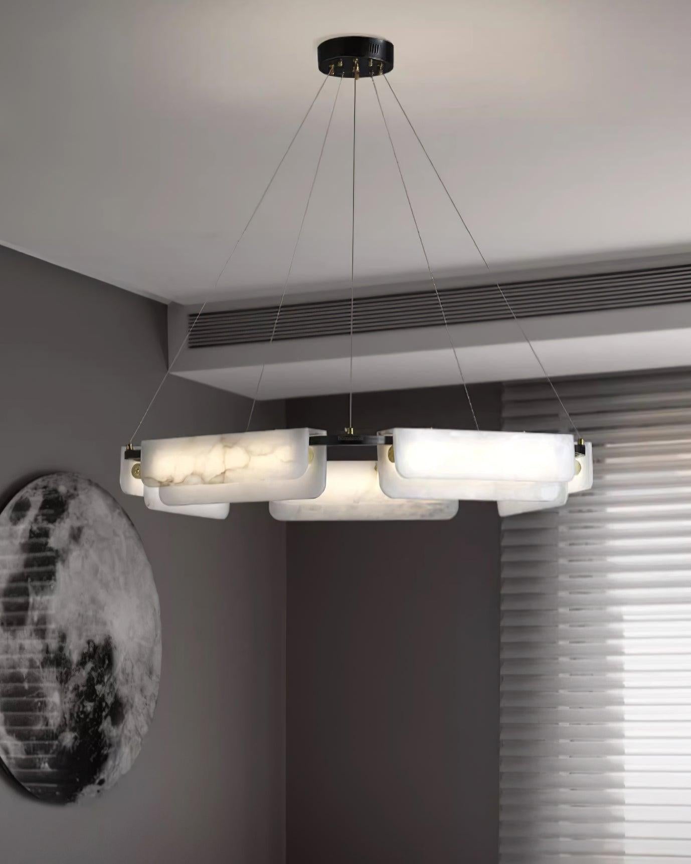 Delia Alabaster Chandelier - Alabaster, Alabaster Chandelier-1-Luxehomezone