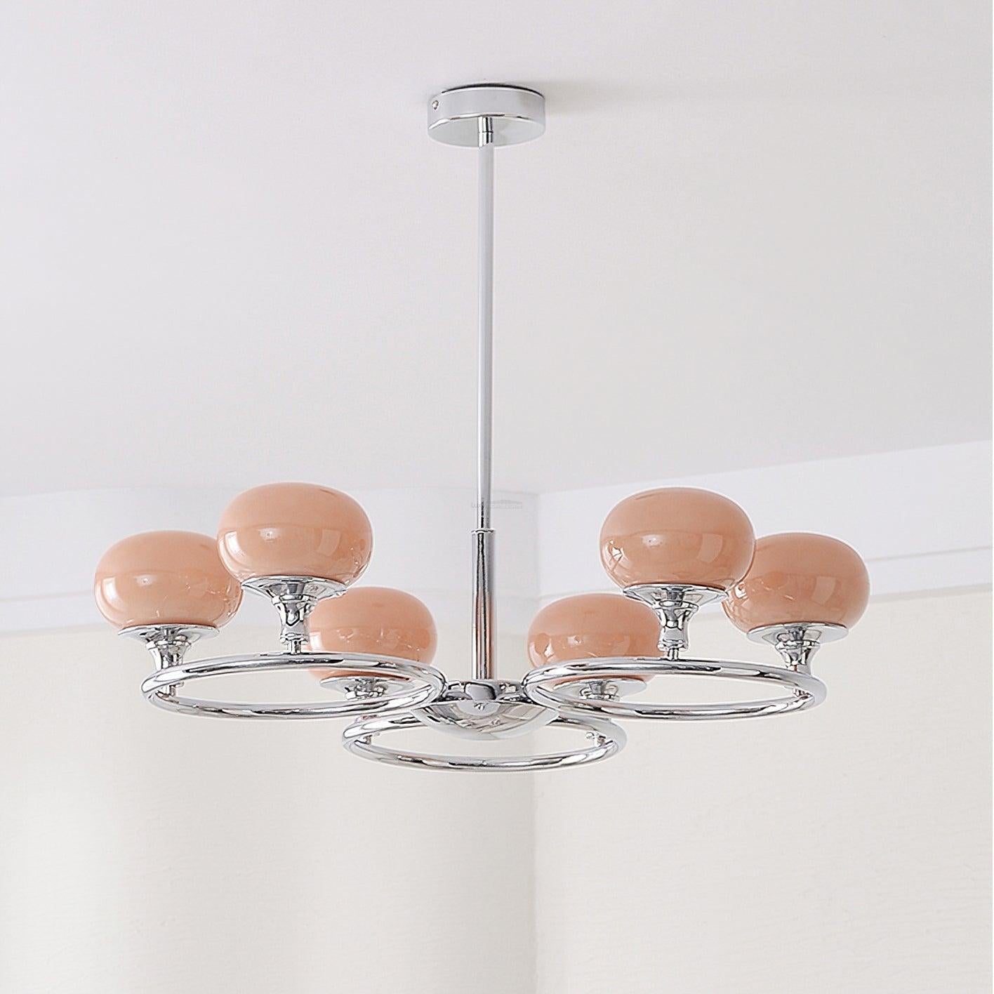 Ingersoll Round Chandelier  ∅ 31.5″ - Glass Chandelier, Persimmon-1-Luxehomezone