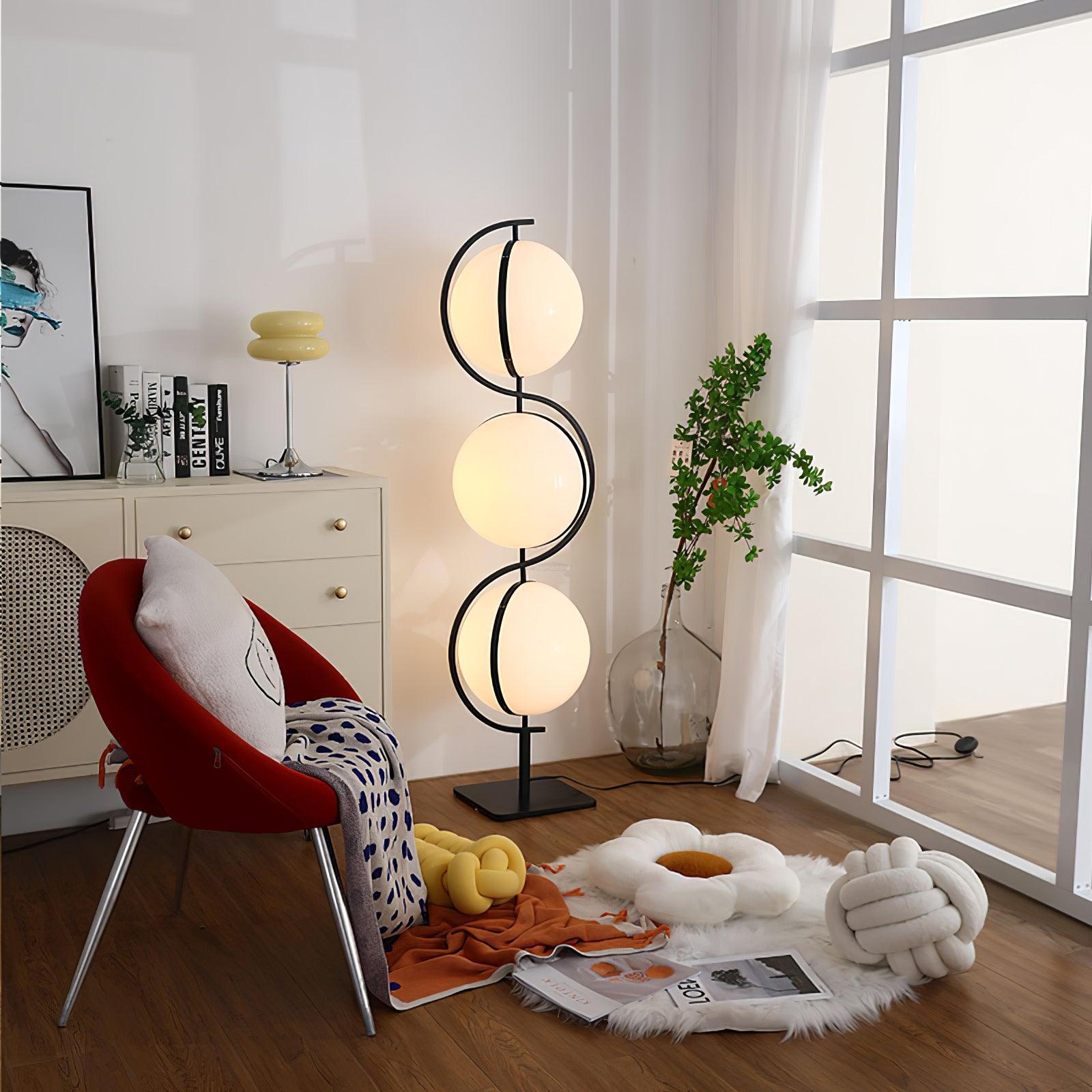 Triple Balls Floor Lamp ∅ 15.7″ - Lava-1-Luxehomezone