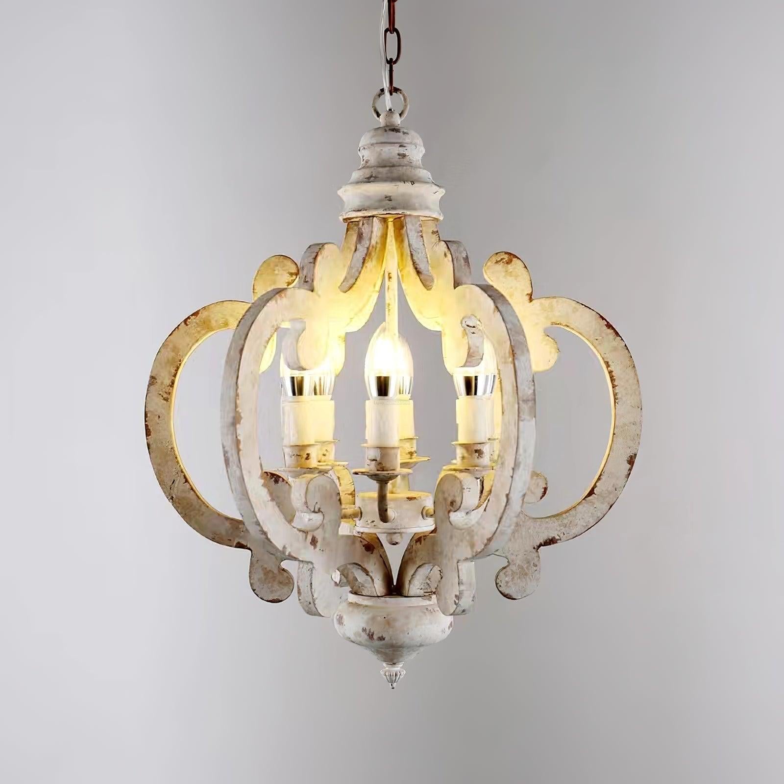 Antique White Style Chandelier Φ 19.7″ - Genteel, Optimized-1-Luxehomezone