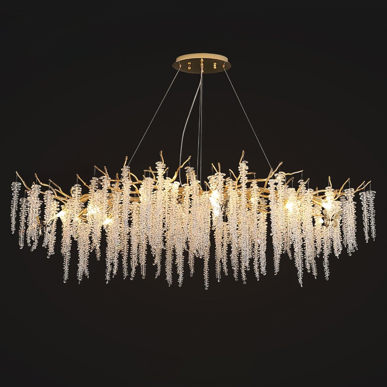 Wisteria Flower Style Crystal Chandelier For Living Room - Luxehomezone