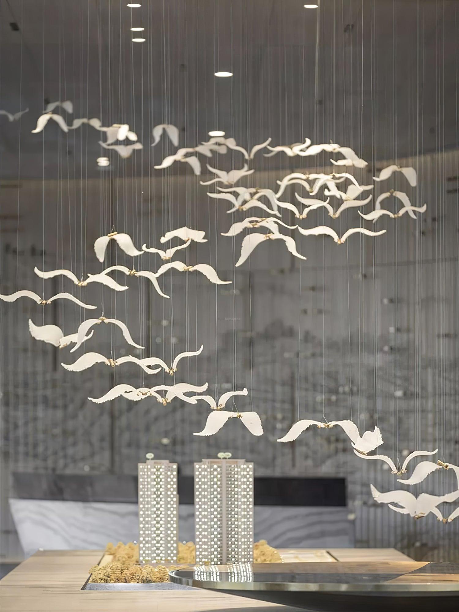Large Seagull Chandelier with 1/3/5/7/9/11/12/18 heads - Bird-1-Luxehomezone