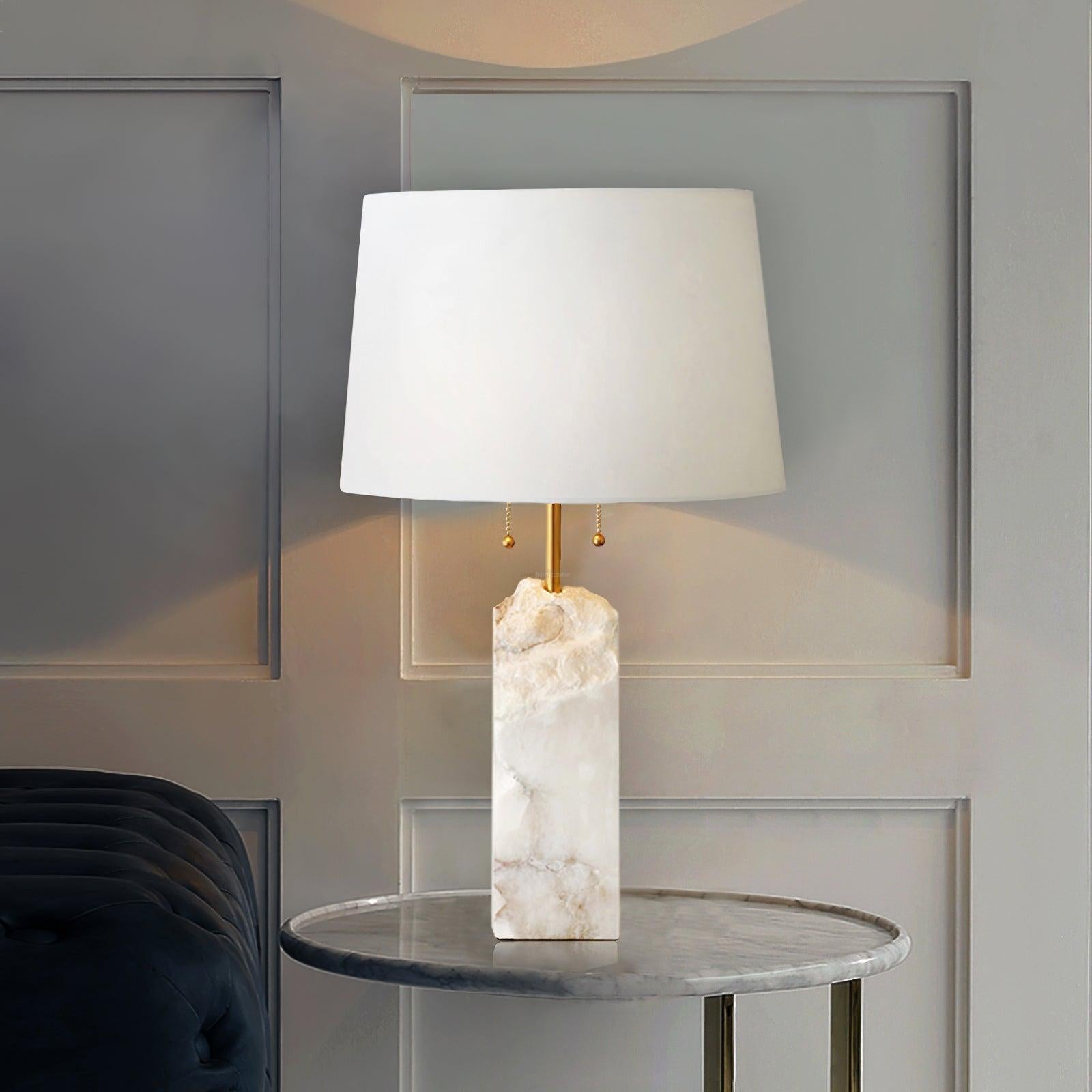 Raw Alabaster Table Lamp - Alabaster-1-Luxehomezone