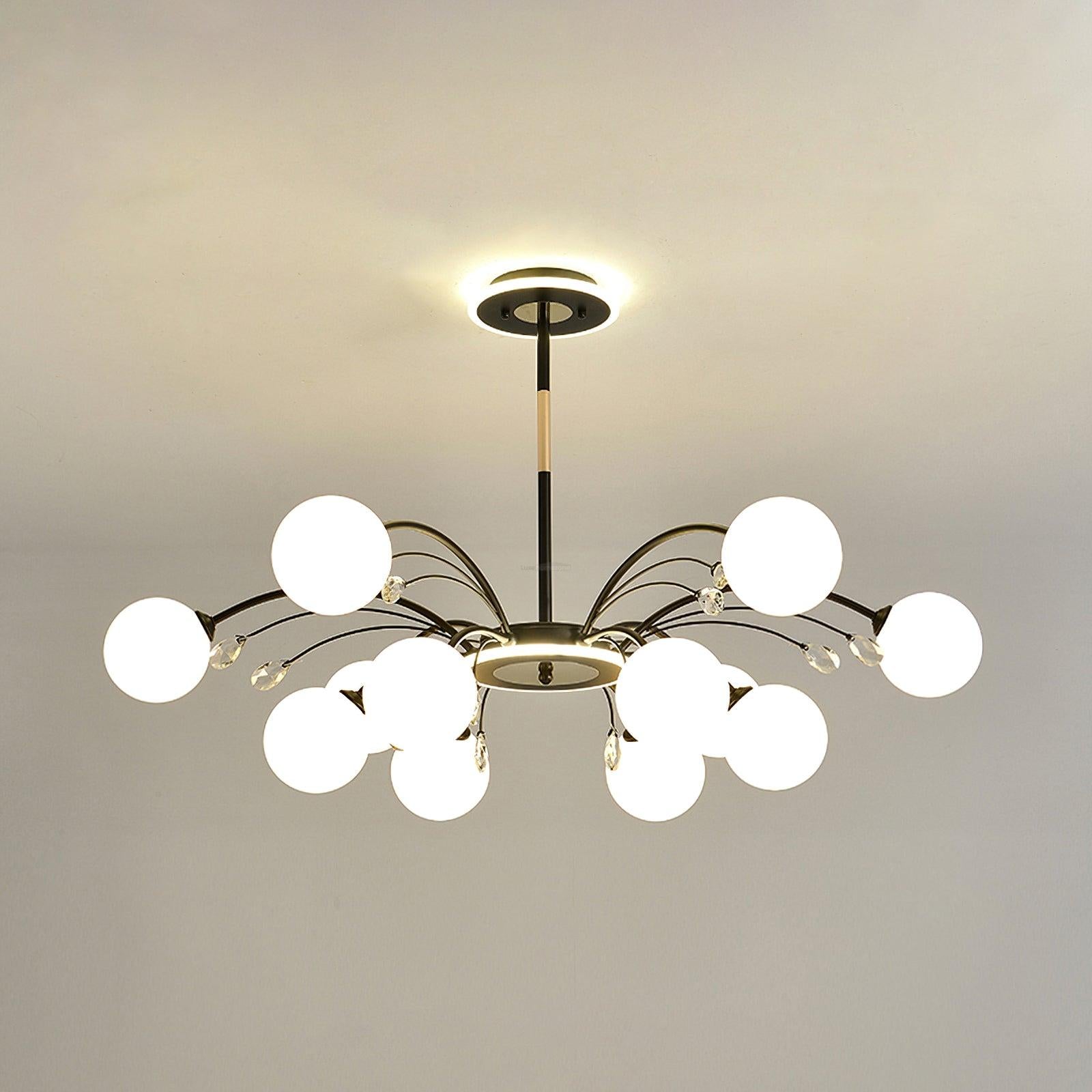 Glamorous Glass Raindrop Chandeliers with 6/8/10/12/16 heads - Bend-1-Luxehomezone