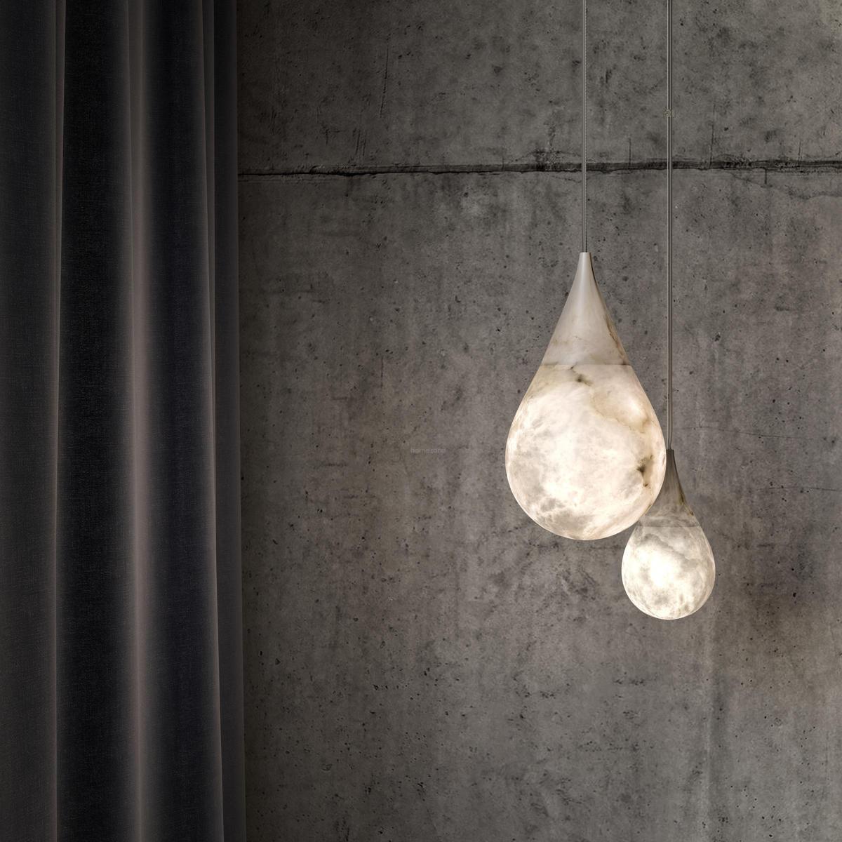 Marble Raindrop Pendant Alabaster Light - Alabaster, Alabaster Pendant-1-Luxehomezone