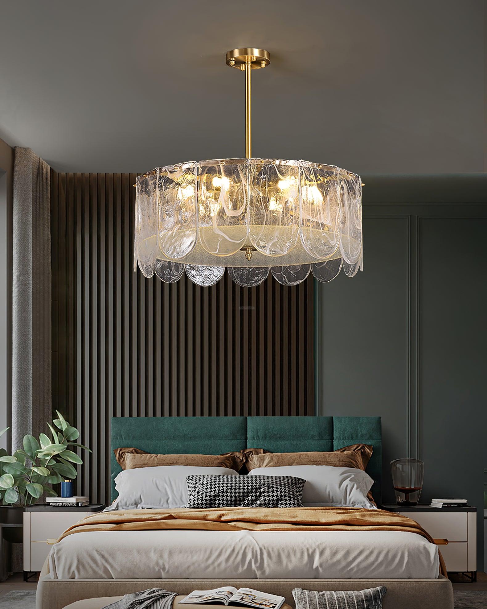 Traditional Classic Metal Glass Chandelier ∅ 15.7″ - Luxehomezone