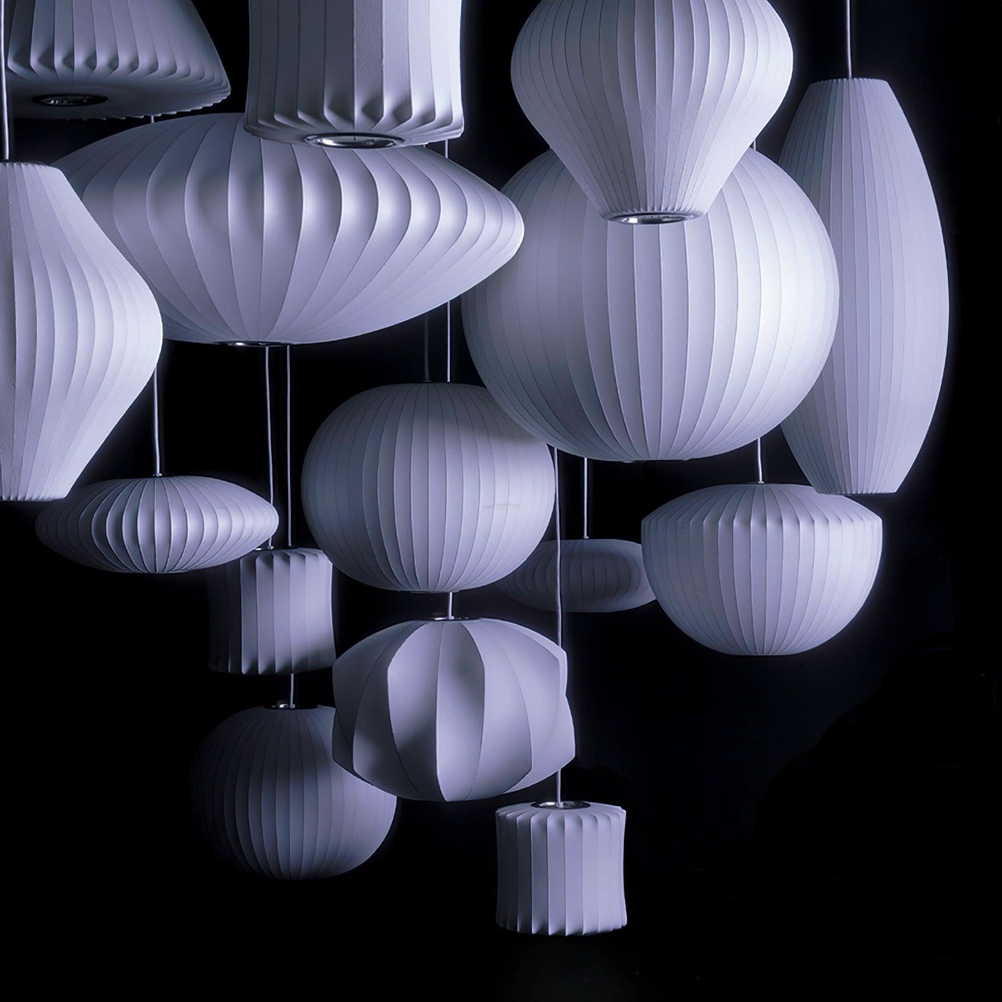 Bubble Pendant Light with Artificial Silk Lampshade - Luxehomezone