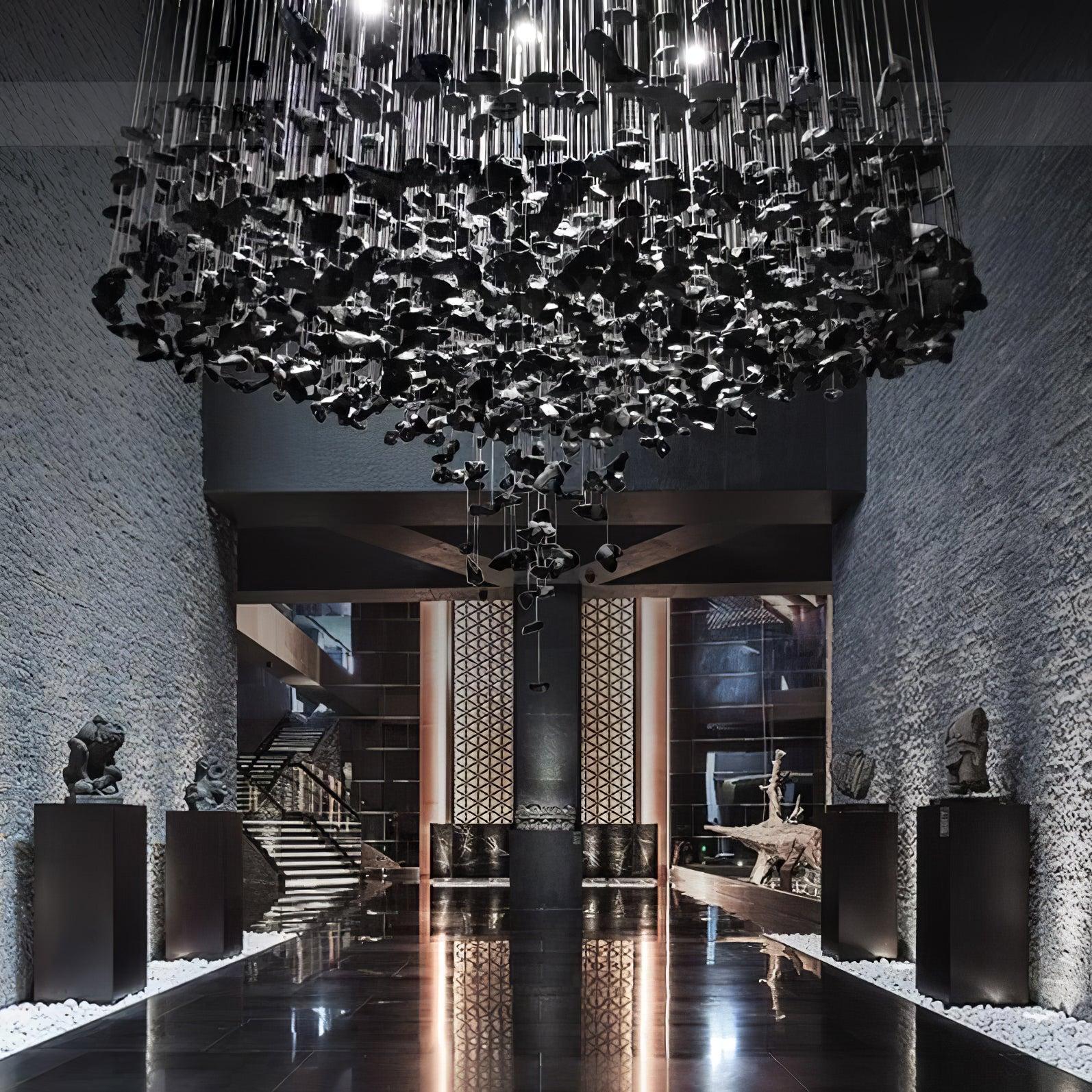 Multicolor Crystal Stone Round/Long canopy Chandelier - Helia-1-Luxehomezone