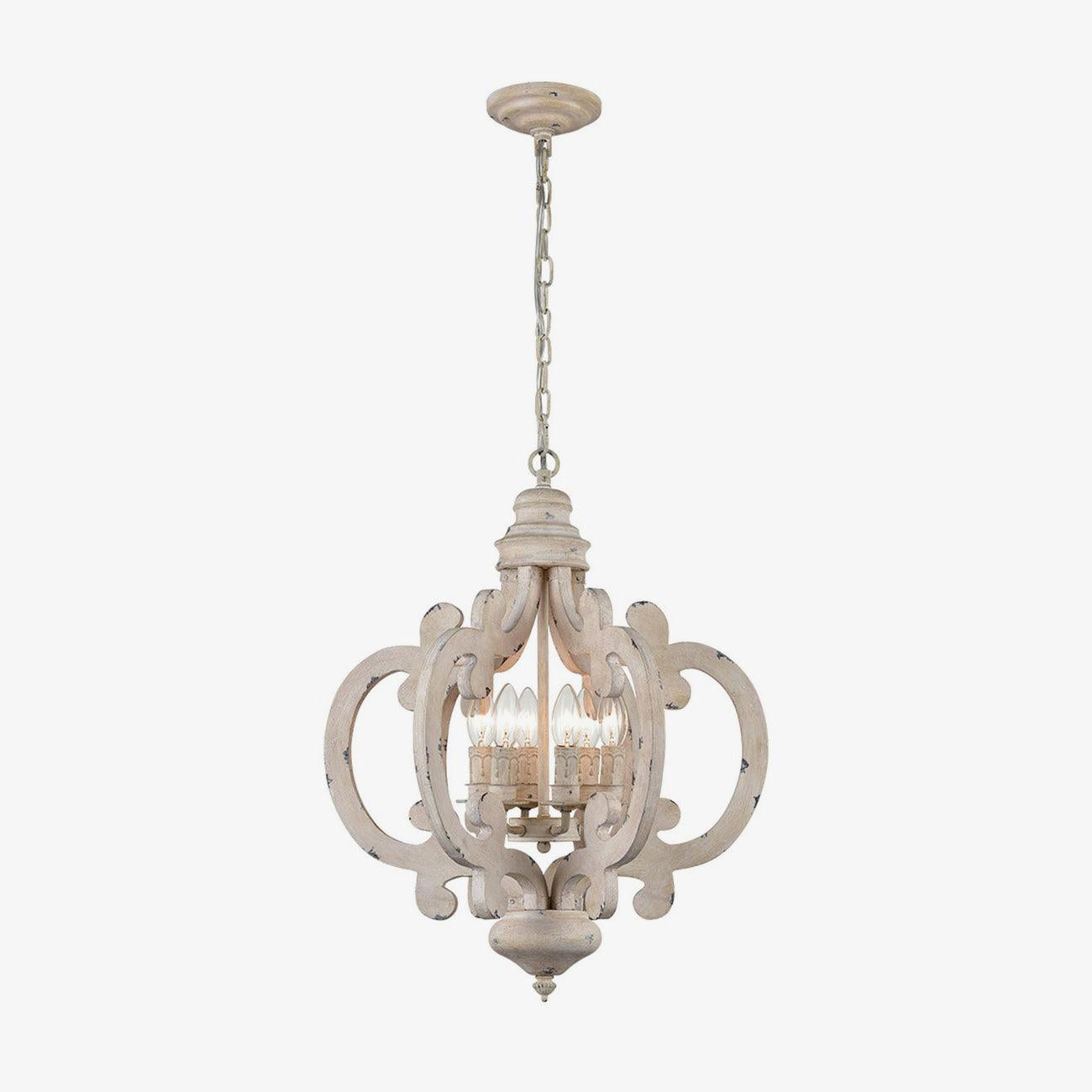 Antique White Style Chandelier Φ 19.7″ - Genteel, Optimized-1-Luxehomezone