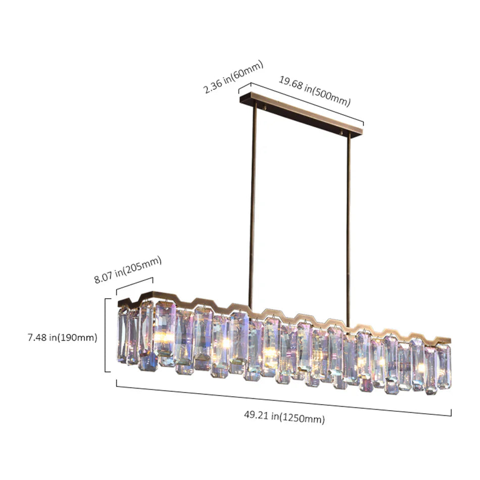 Colorful Crystal Accent Linear Chandelier