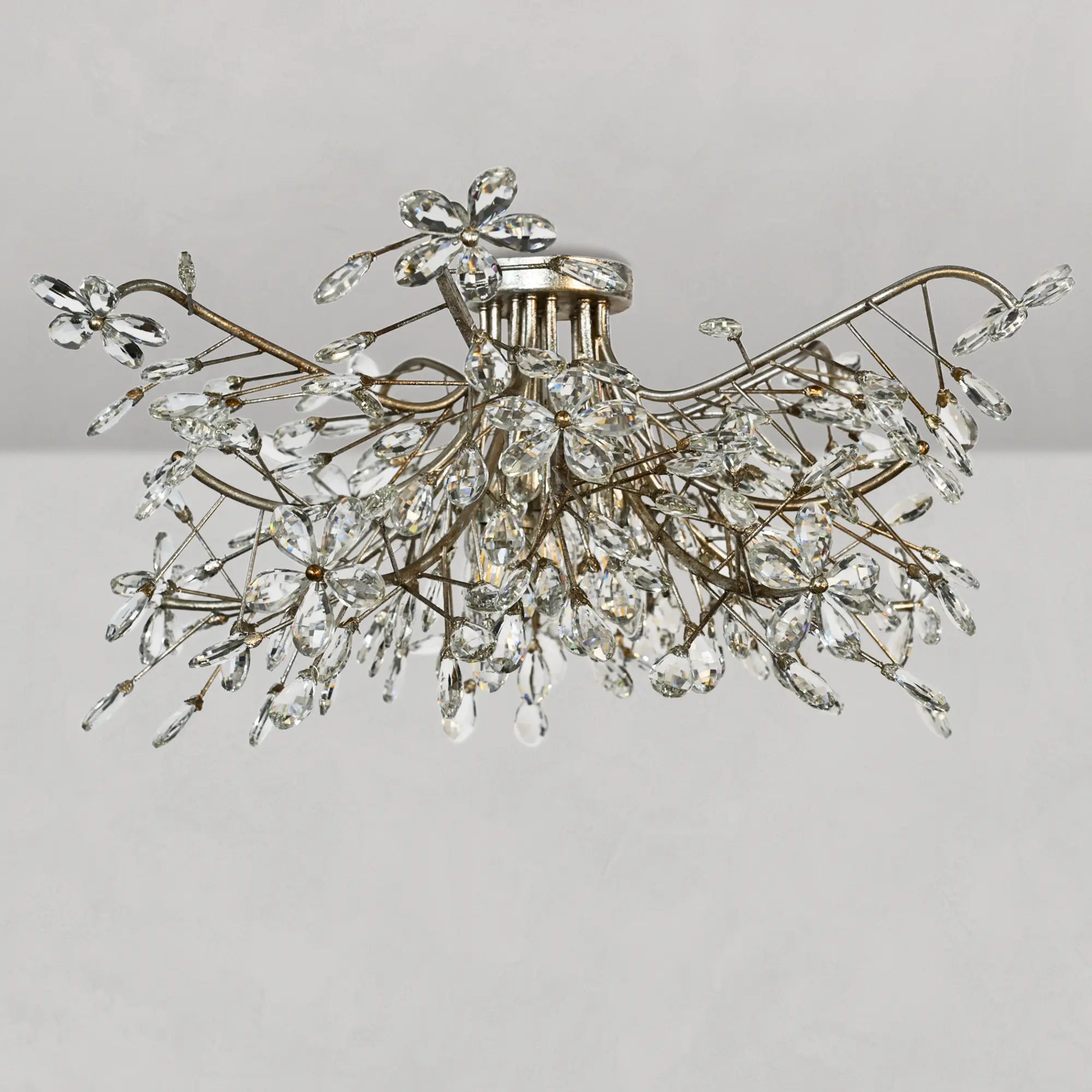 Crystal Flowers Fiore Flushmount - All Products, Bedroom, Best Sellers, Branch, Dinner Room, Fiore Series, Flushmounts, Ins Review- Flushmount1-Luxehomezone