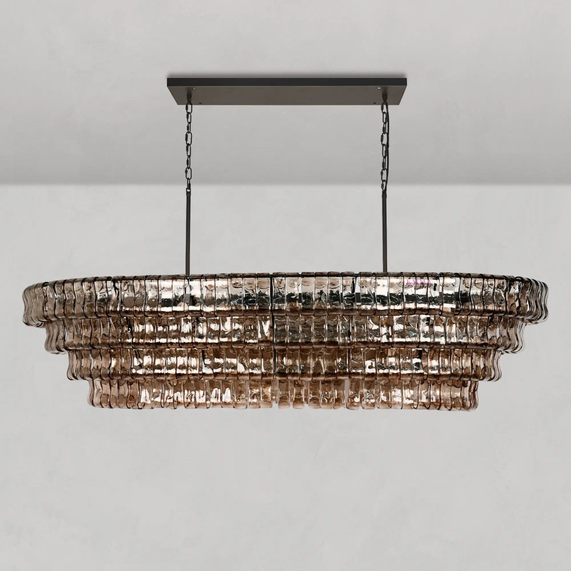 Art Glass Ghiaccio Oval Chandelier - All Products, Best Sellers, Chandelier, Ghiaccio Series, Glass- Chandelier1-Luxehomezone