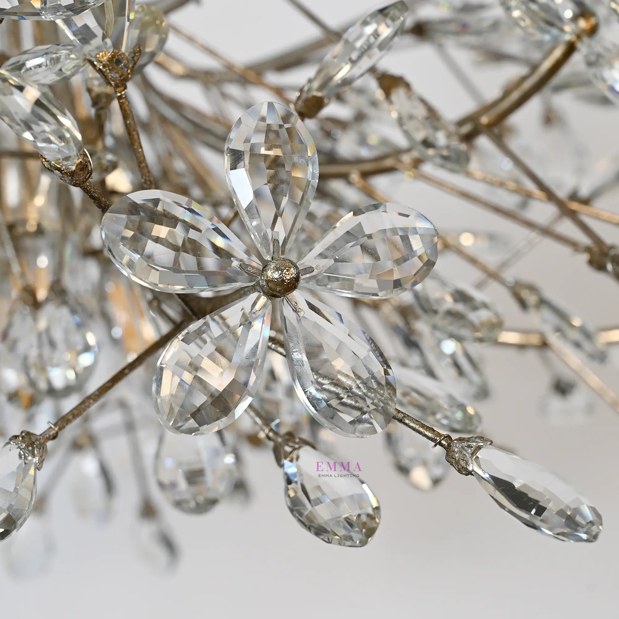 Crystal Flowers Fiore Flushmount - All Products, Bedroom, Best Sellers, Branch, Dinner Room, Fiore Series, Flushmounts, Ins Review- Flushmount1-Luxehomezone