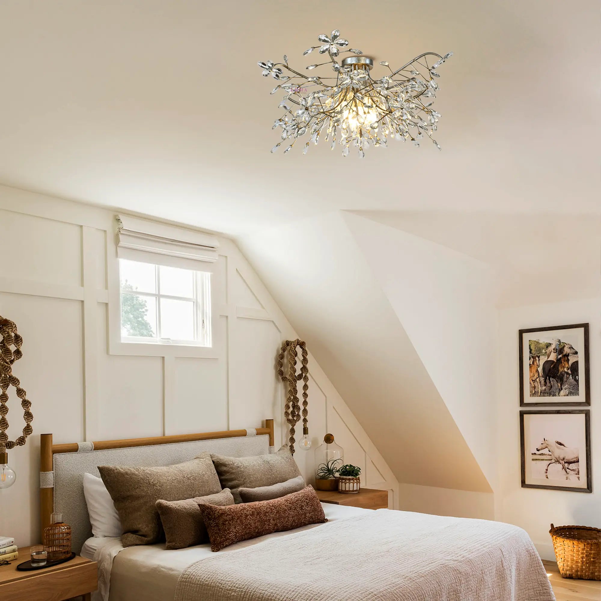 Crystal Flowers Fiore Flushmount - All Products, Bedroom, Best Sellers, Branch, Dinner Room, Fiore Series, Flushmounts, Ins Review- Flushmount1-Luxehomezone