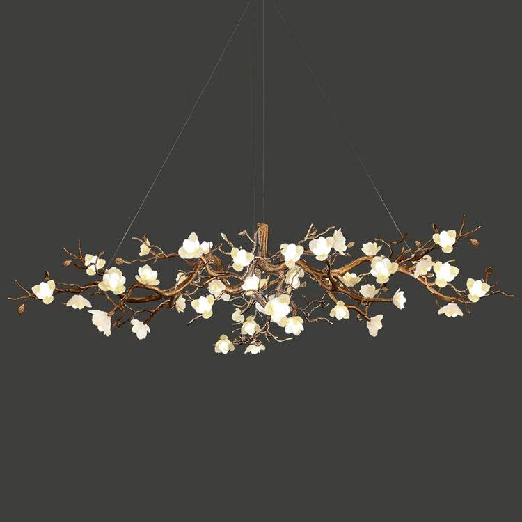 Flower Bloom Branch Type Brass Chandelier - Branch-1-Luxehomezone