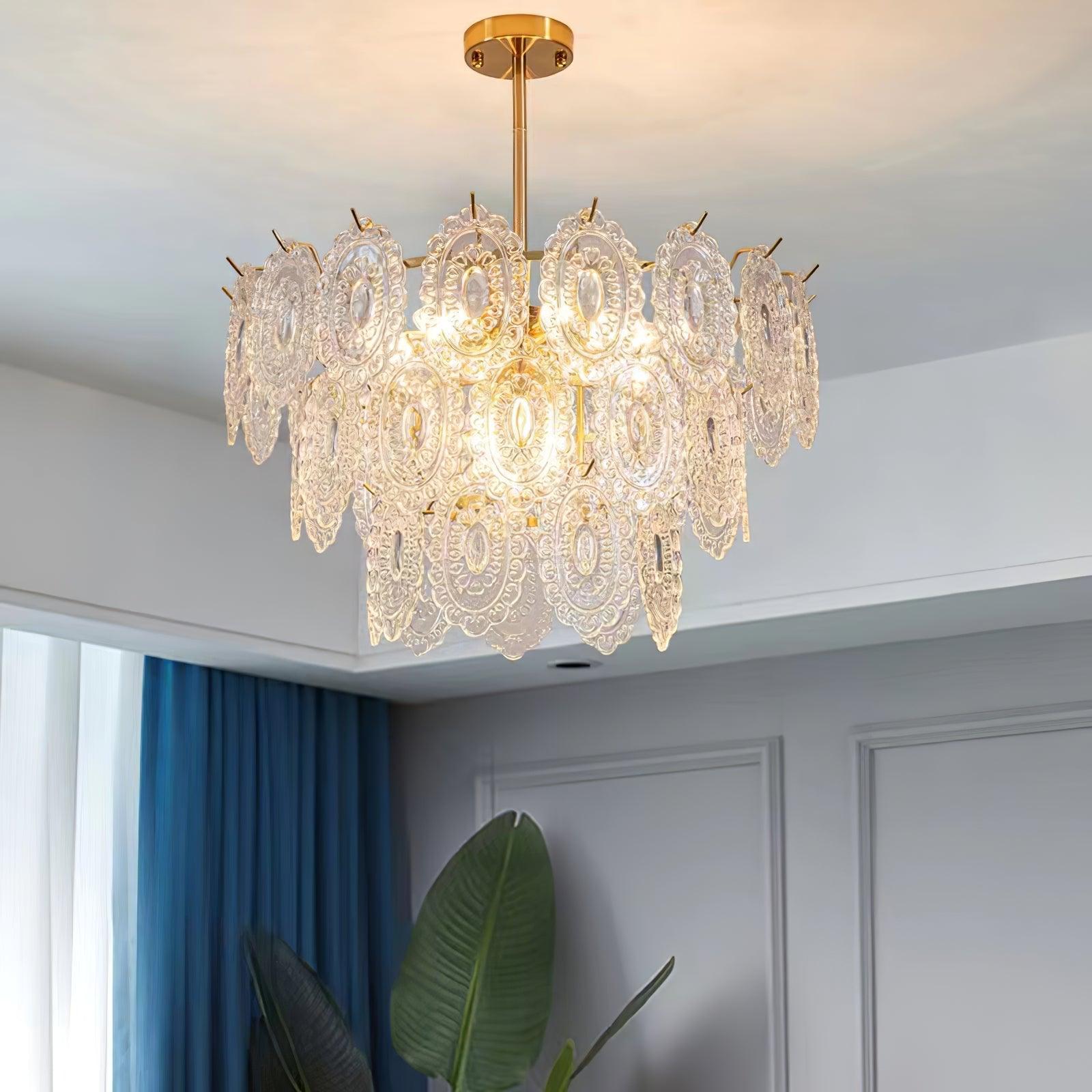 Wave Glass Style Chandelier - Cylinder-1-Luxehomezone