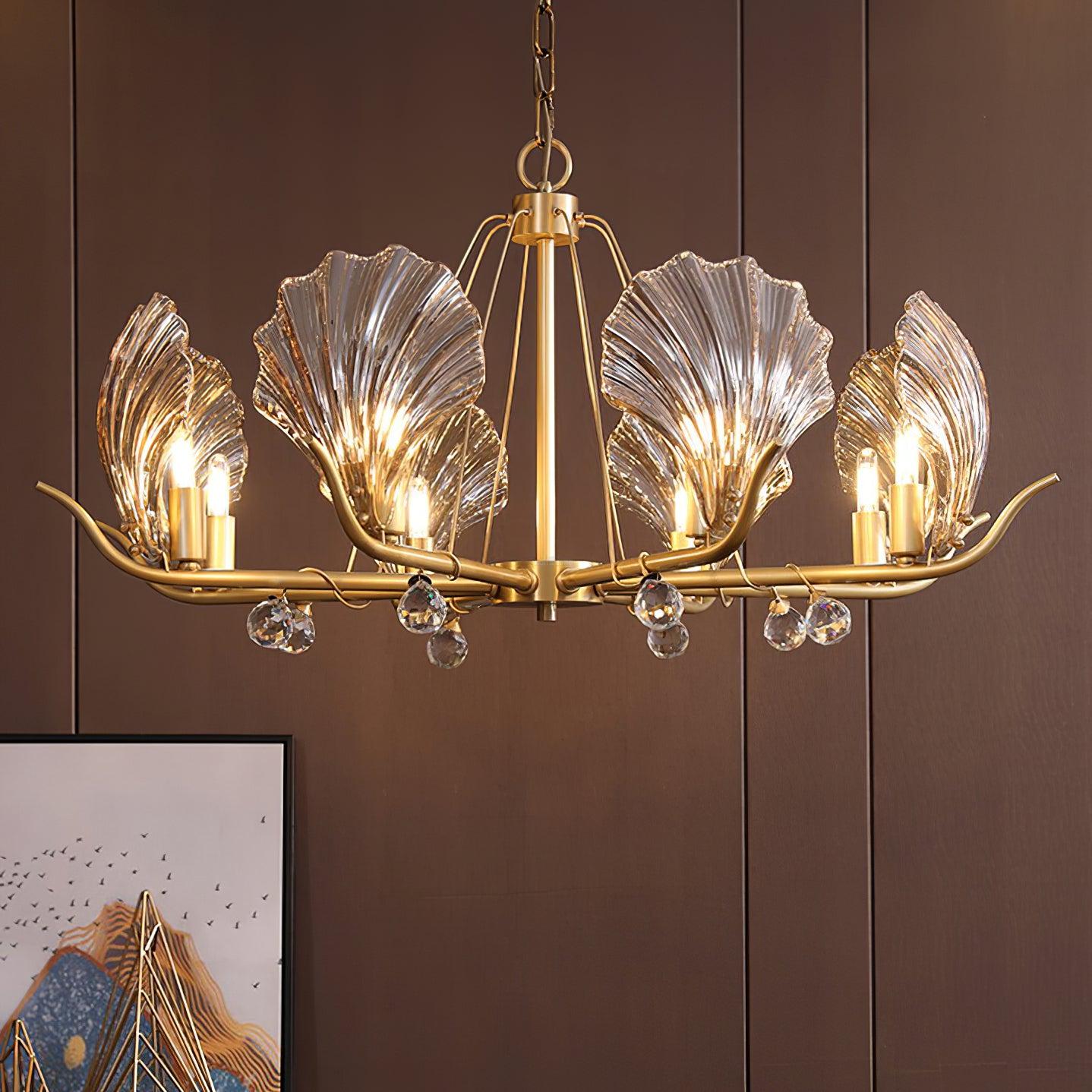 Shell Crystal Chandelier with 3/6/8 heads - Luxehomezone