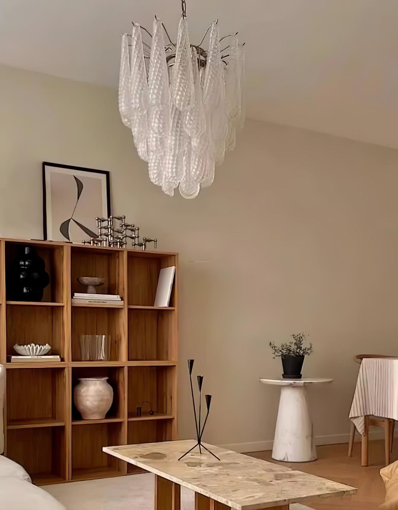 Grid Glass Style Waterfall Chandelier - Cylinder-1-Luxehomezone
