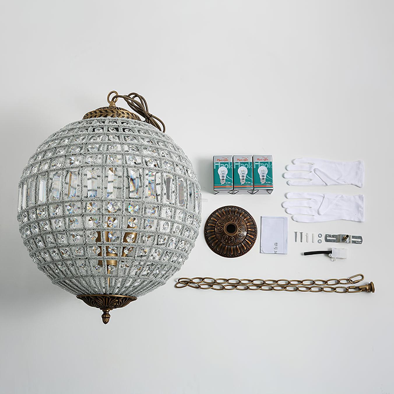 Traditional Globe Chandelier - Classic, Crystals-1-Luxehomezone