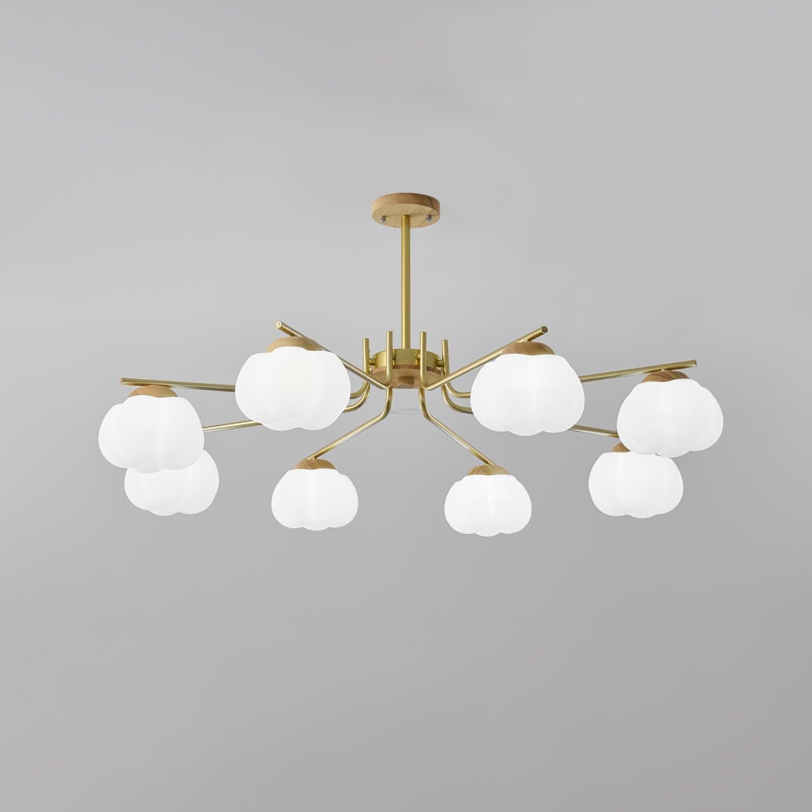 Plastic Cotton Balls Chandelier with 5/8 heads - Zahara-1-Luxehomezone
