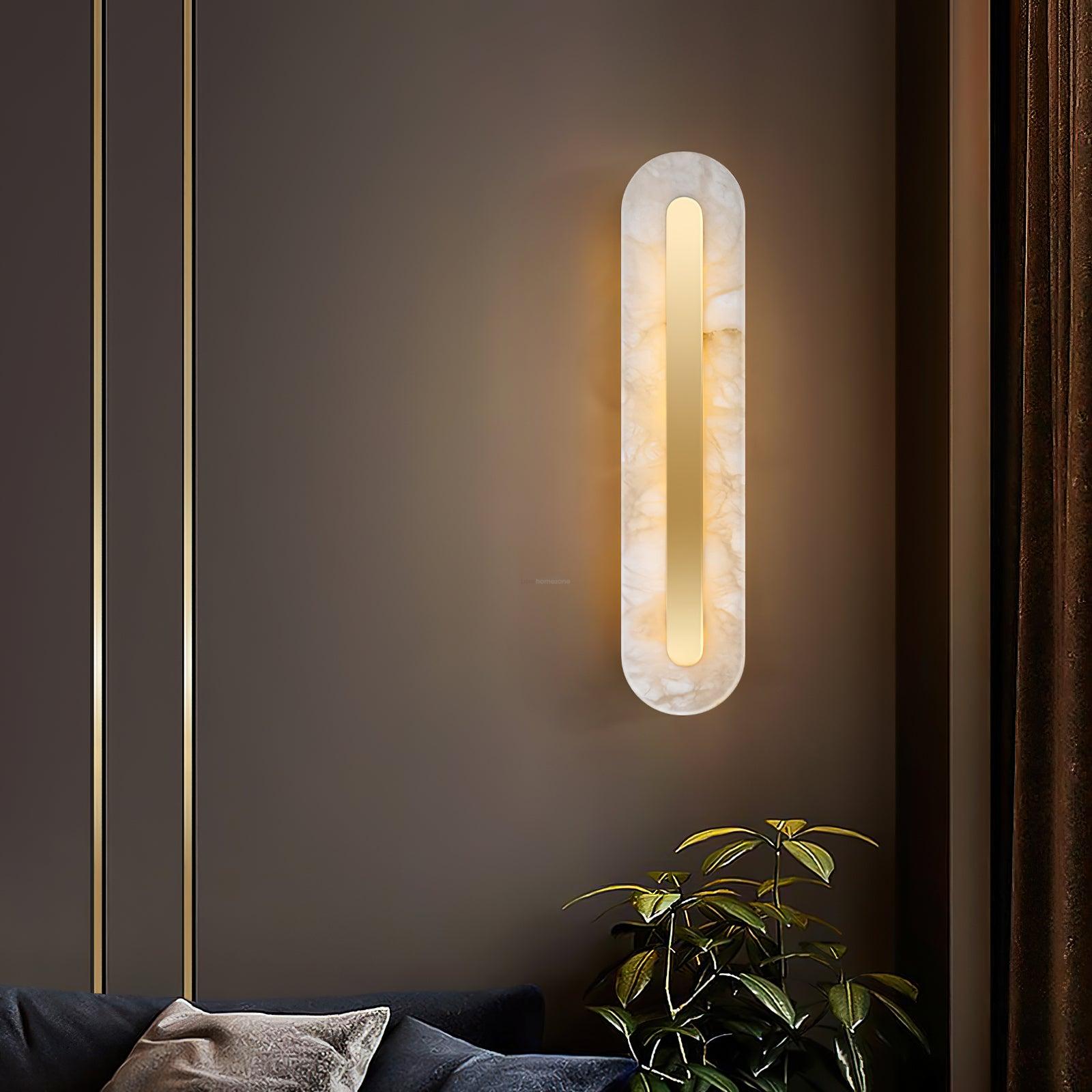 Alabaster Rounded Wall Sconce - Alabaster, Alabaster Wall Lamp-1-Luxehomezone